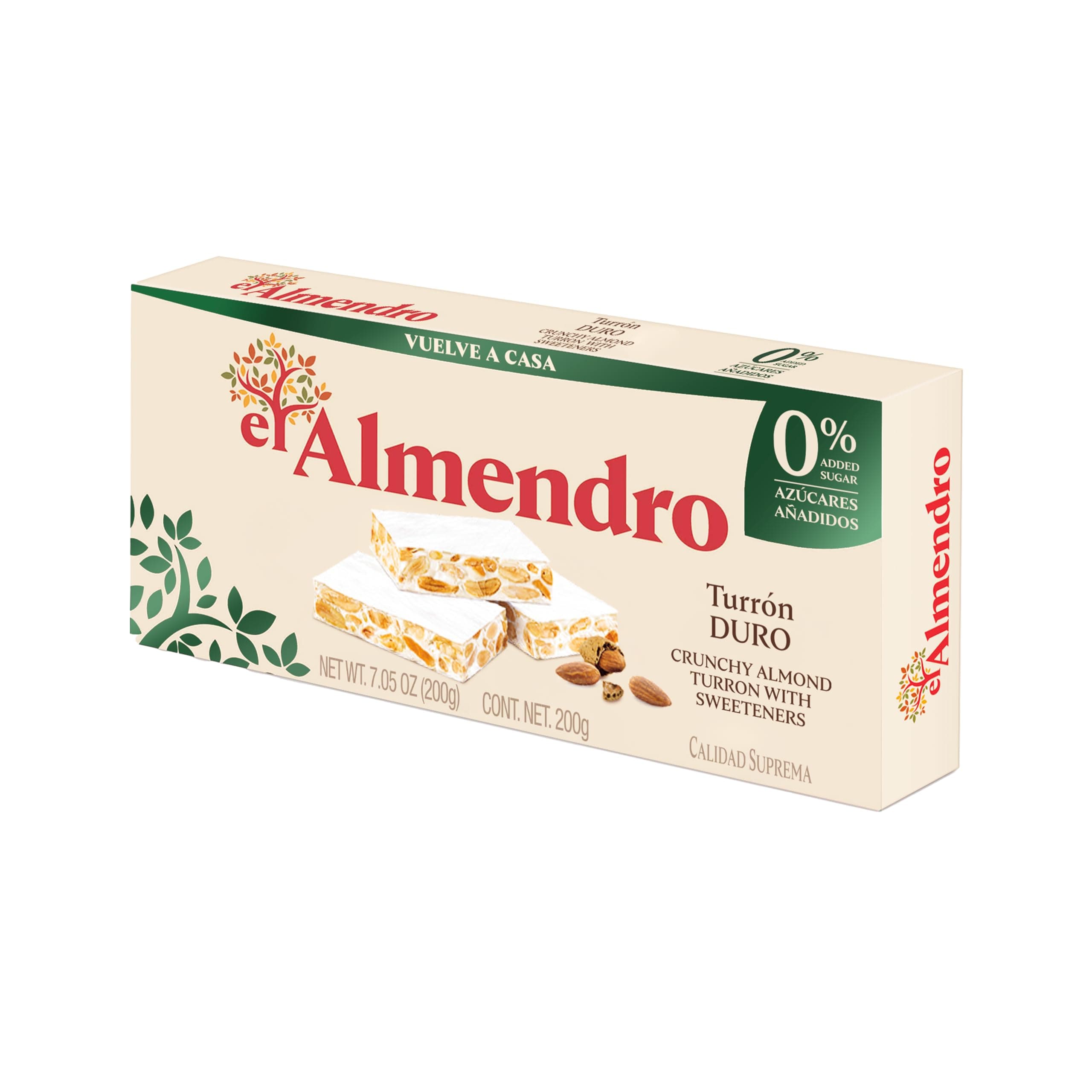 Turron dur aux amandes El Almendro sans sucre ajouté 200 grs