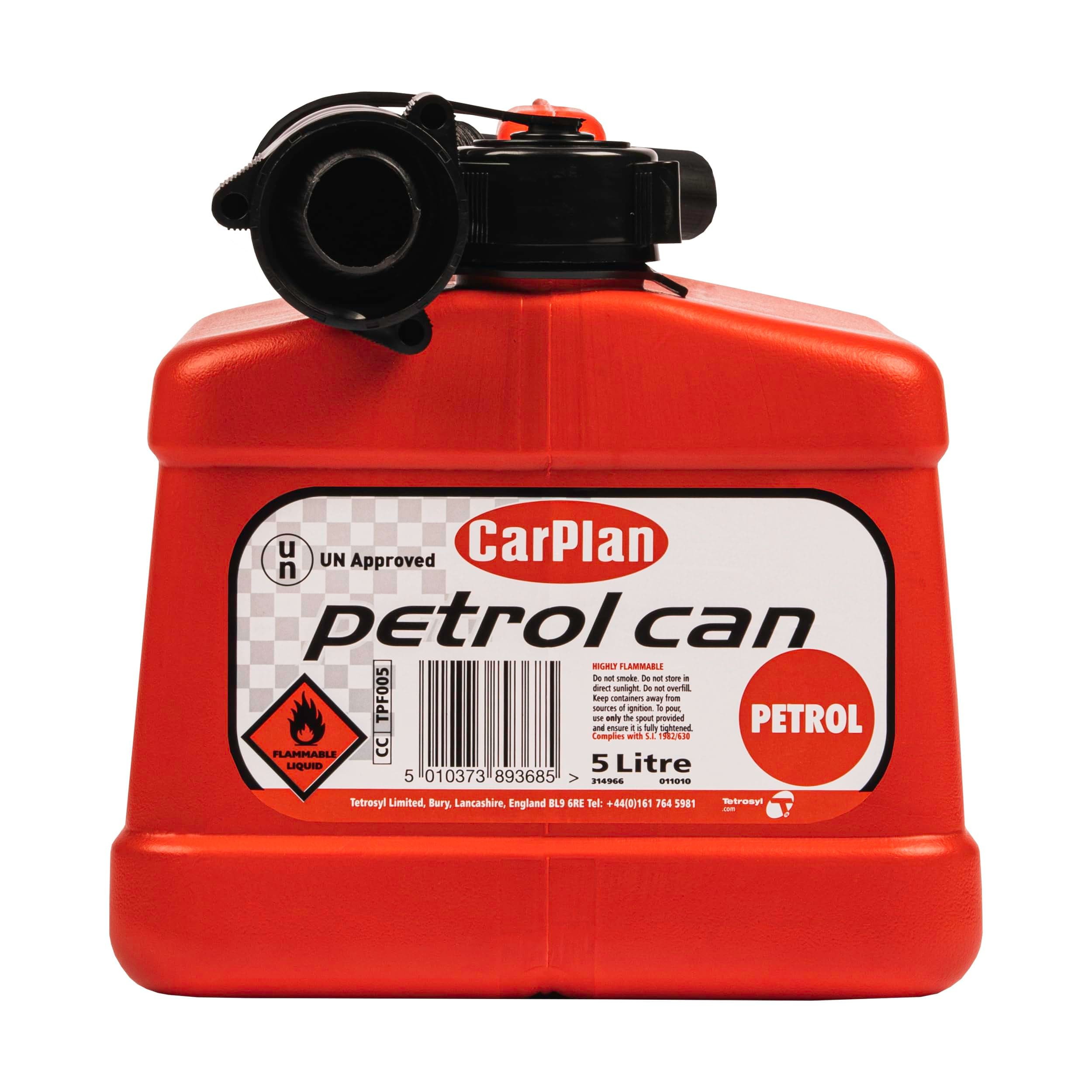 CarPlan Leaded Petrol Fuel Can - Red, 5 Litre