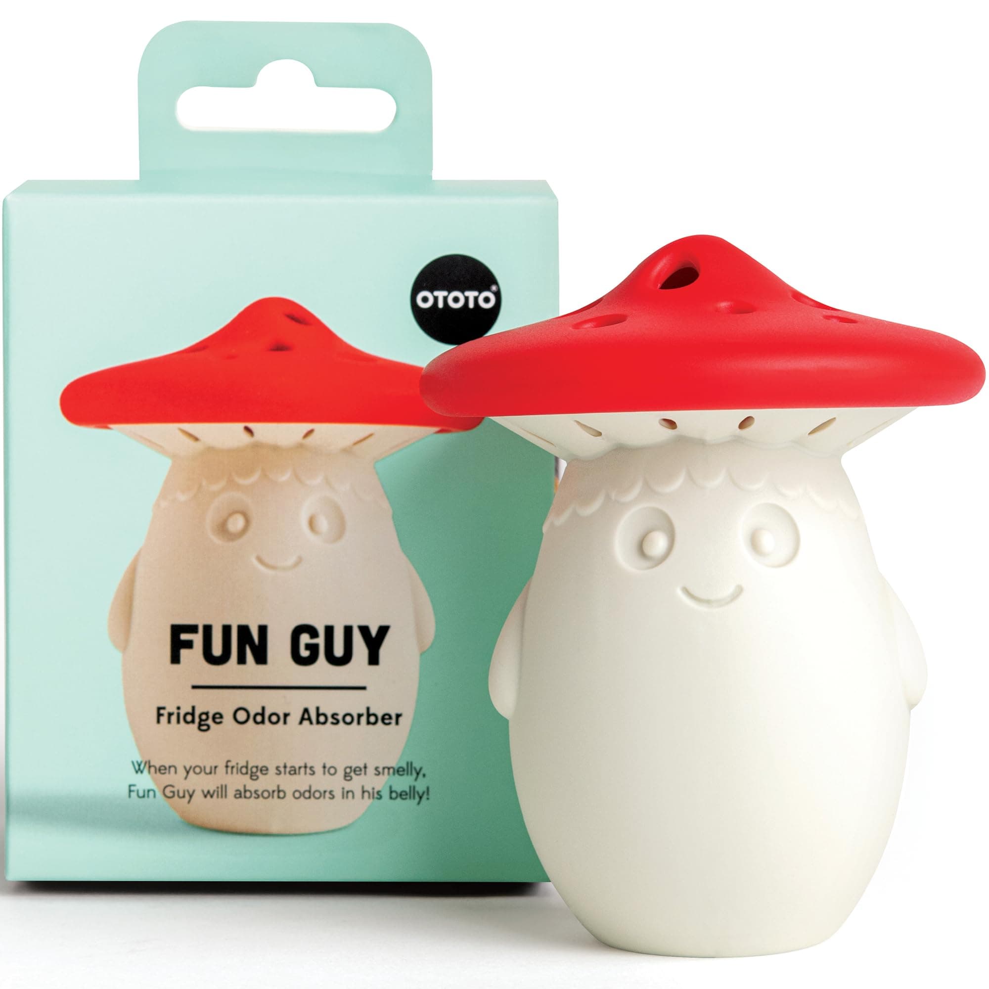 – Fun Guy Fridge Deodorizer - Food-Grade Fridge Smell Eliminator - Dishwasher Safe and BPA Free Refrigerator Baking Soda Deodorizer Holder- 2.75 x 2.75 x 3.38 inches
