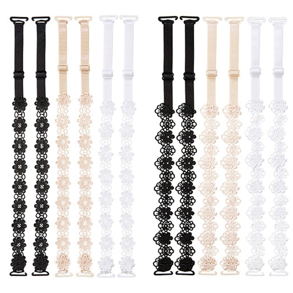 YEKEYIWomen Bra Straps Flower Lace Adjustable Underwear Strap Replacement Shoulder