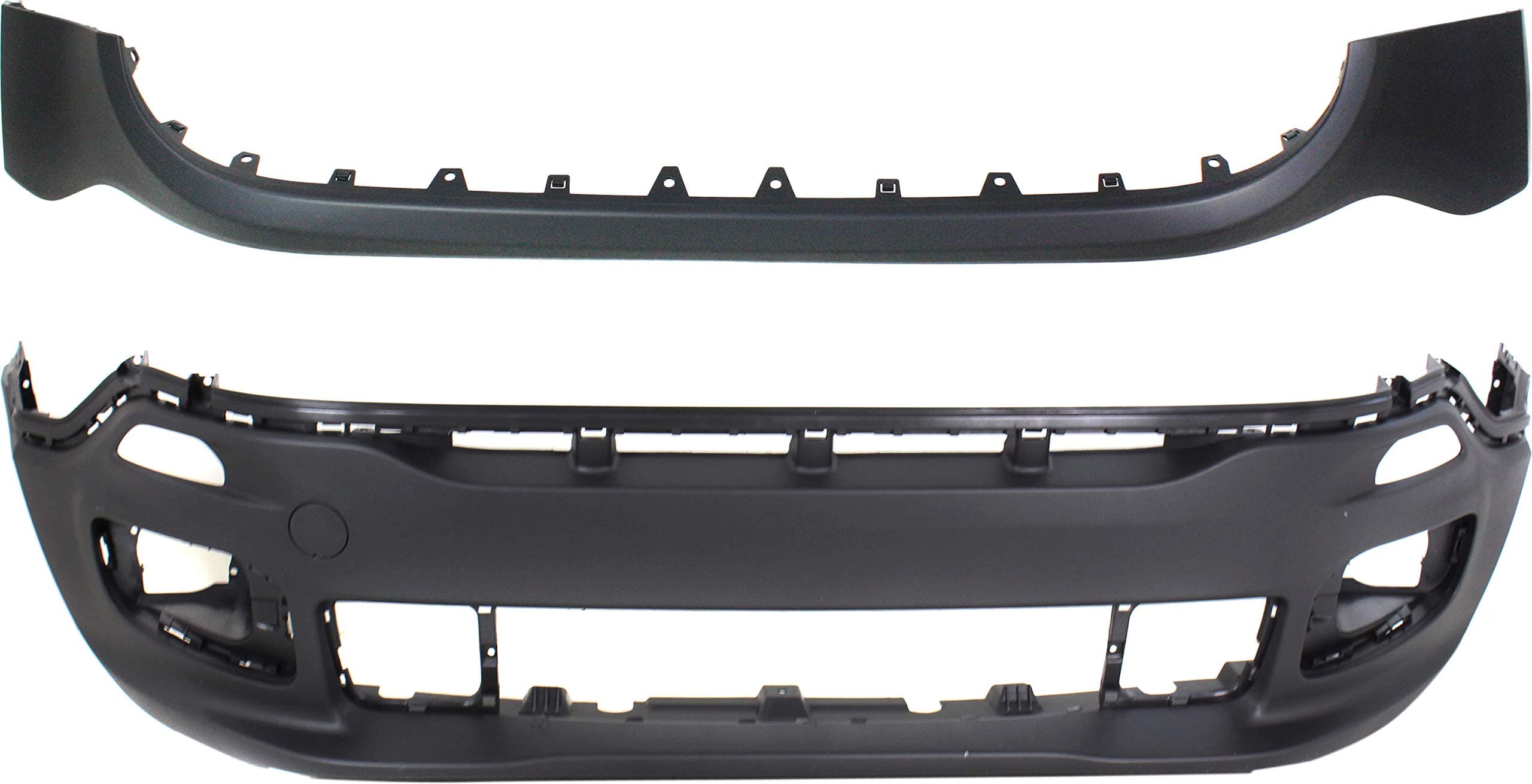 Front Bumper Cover Set of 2 Compatible With 2015-2018 Jeep Renegade Primed top Textured Bottom Upper and Lower