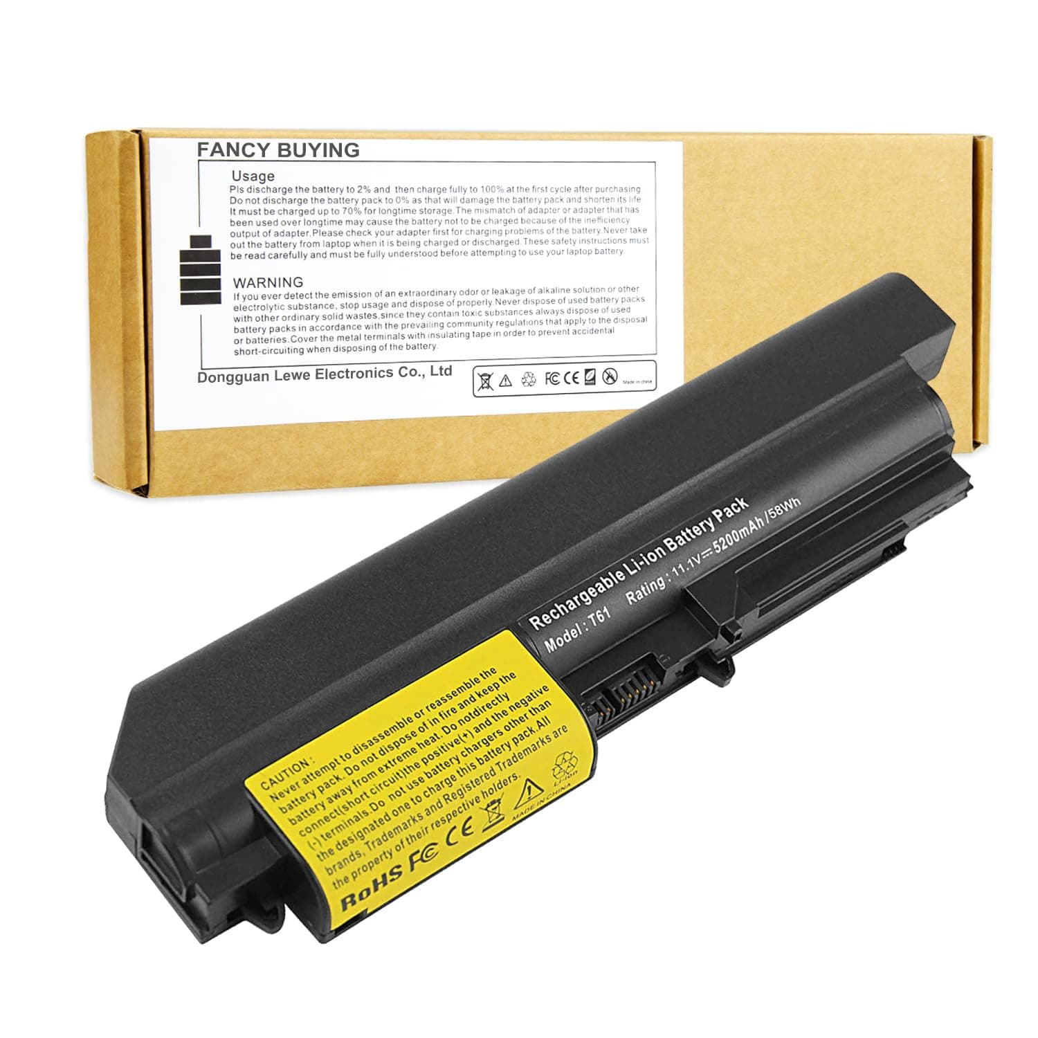 Laptop Battery for IBM/Lenovo ThinkPad R61 R61i T61 T61p T61u T400 R400 Series (ONLY for 14.1-inch Widescreen), fits 42T4644 42T4645 42T4677 42T4678 42T4743 42T4745 42T4771 42T5262 42T5264