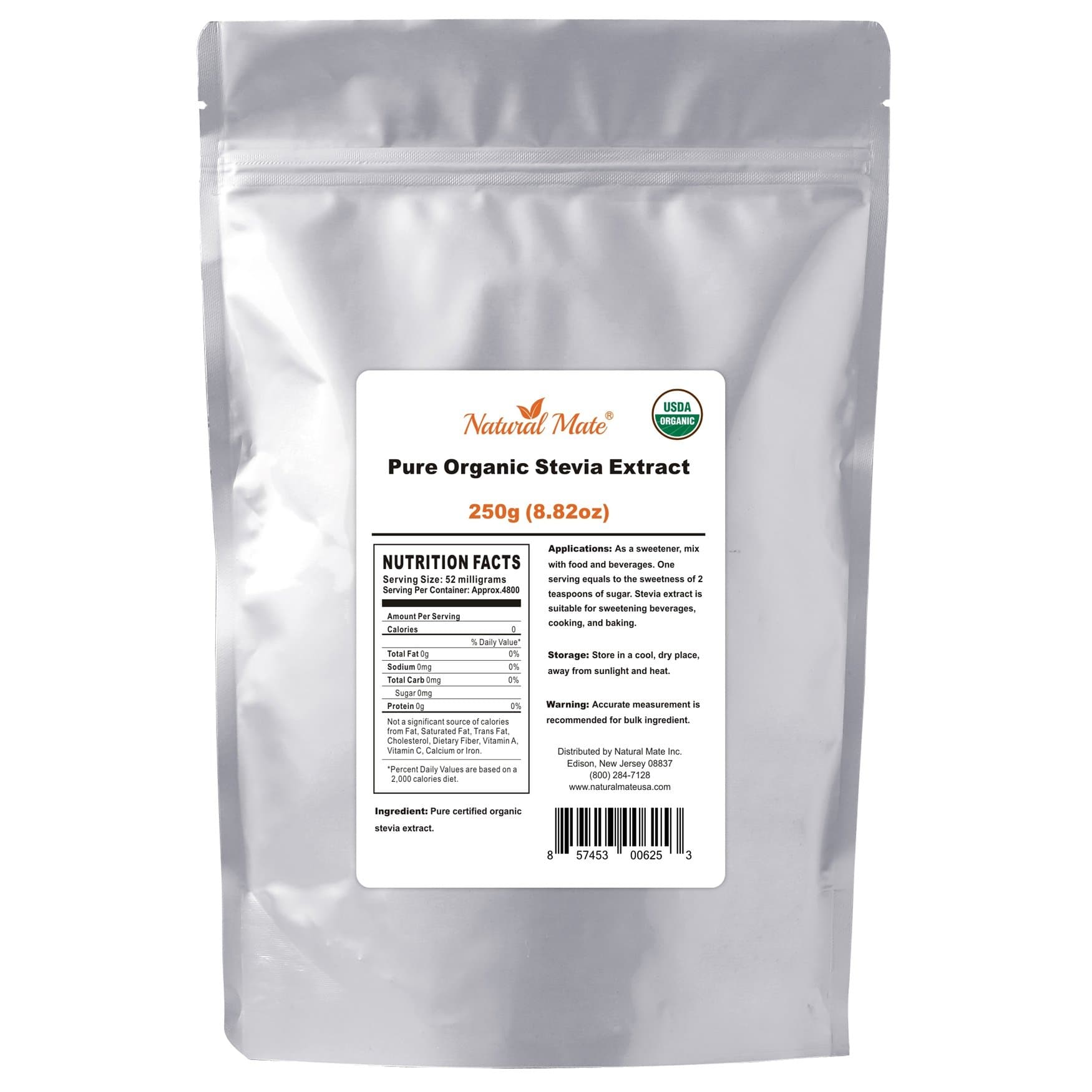 Pure Organic Stevia 250 Gram
