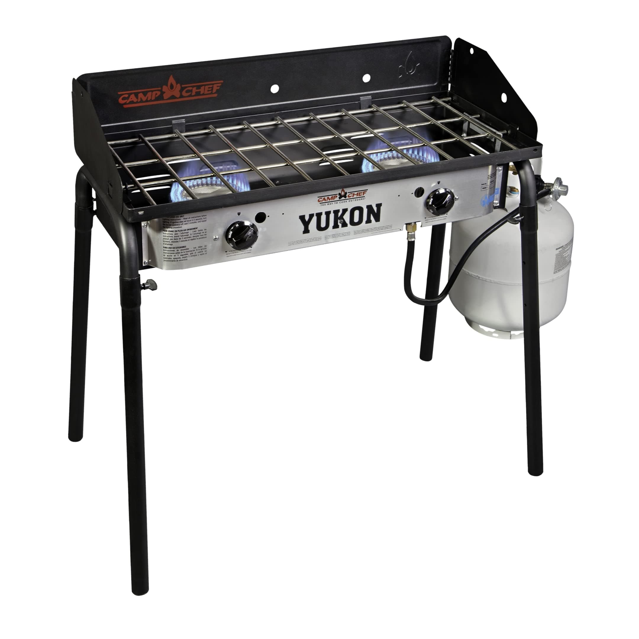 Camp Chef Yukon 14 Double Burner Stove - Portable Gas Stove for Outdoor & Camping Gear - 14" Cooking System - 448 Sq In Cooking Space