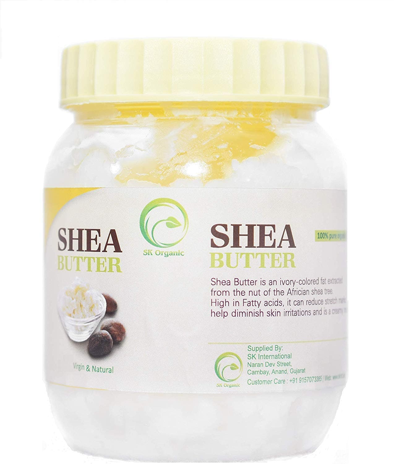 sk organic raw unrefined shea butter 250 gm for dry skin