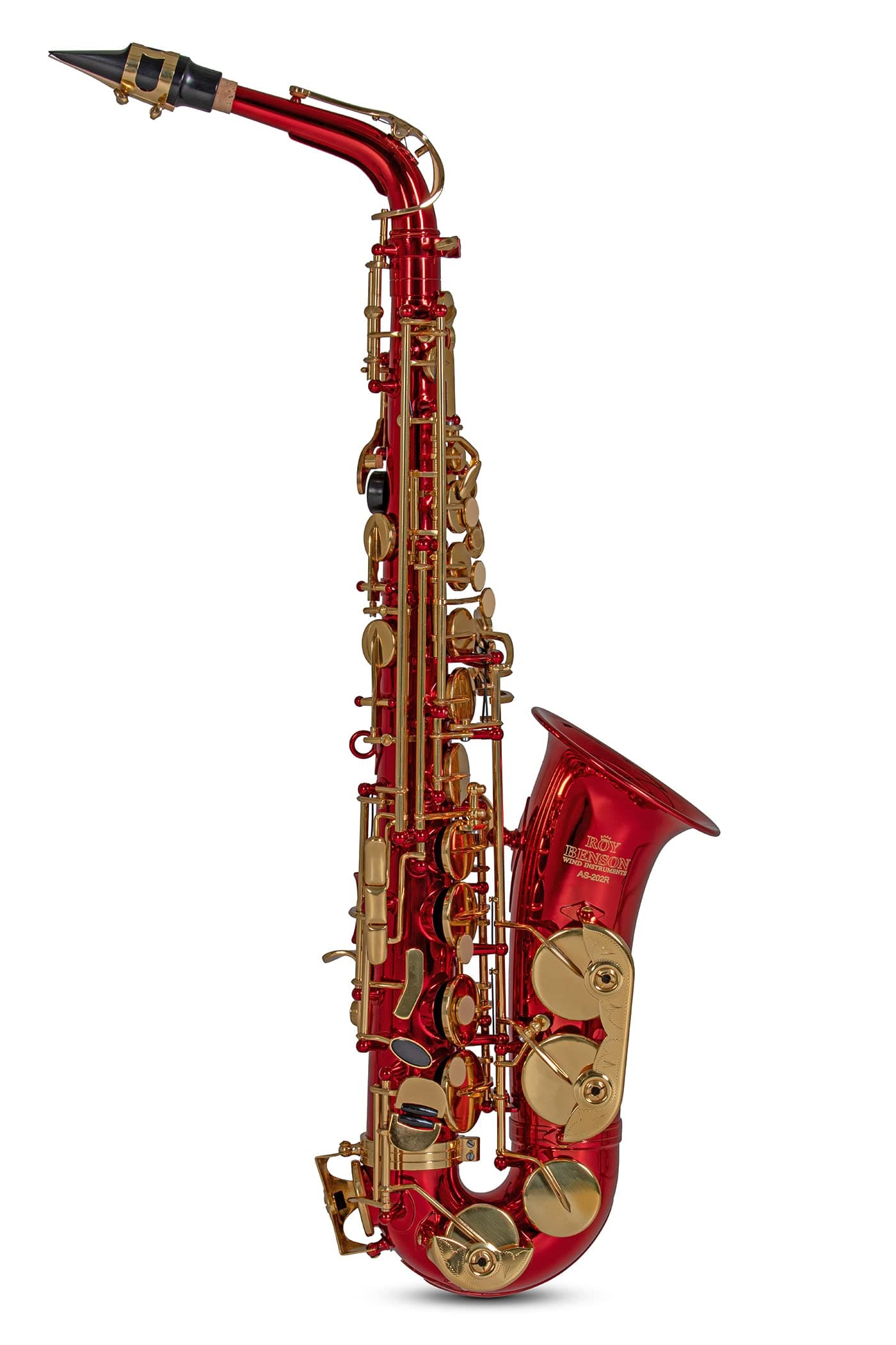 RBAS202R Eb Student Alto Saxophone, Red Body with Gold Keys