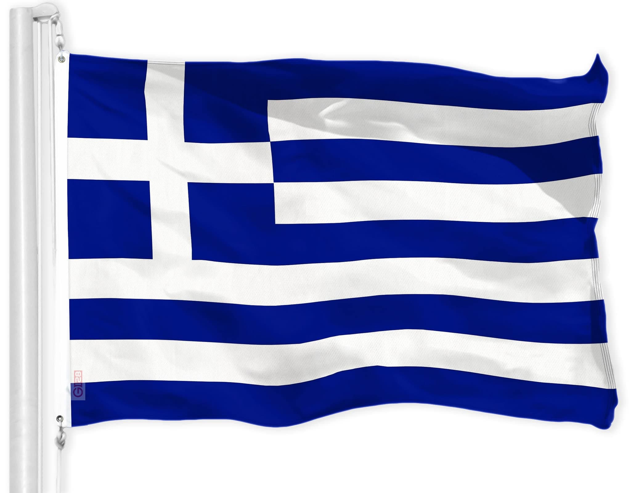 G128 Greece Greek Flag | 3x5 Ft | LiteWeave Pro Series Printed 150D Polyester | Country Flag, Indoor/Outdoor, Vibrant Colors, Brass Grommets, Thicker and More Durable Than 100D 75D Polyester