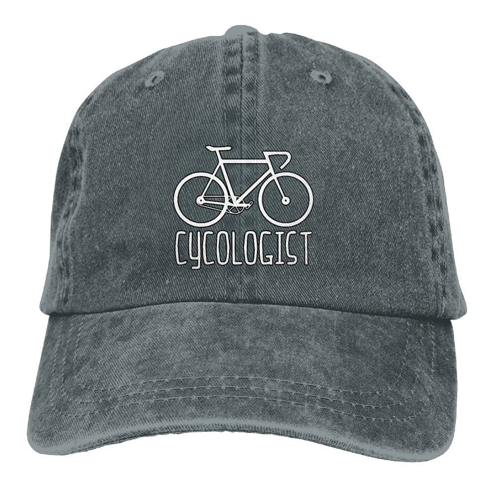 Unisex Washed Cycologist Funny Psychology Biking Cyclist Casual Denim Baseball Cap Adjustable Hunting Hat