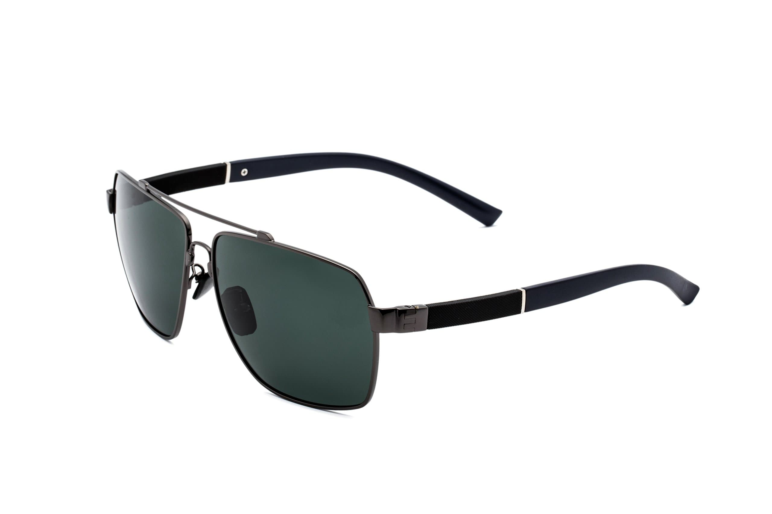 Sunglasses Man Polarized Aviator Light-weight Fashion Sports Metal Frame UV400 Protection with Case, Pouch, Cloth and Polarization Testing Card