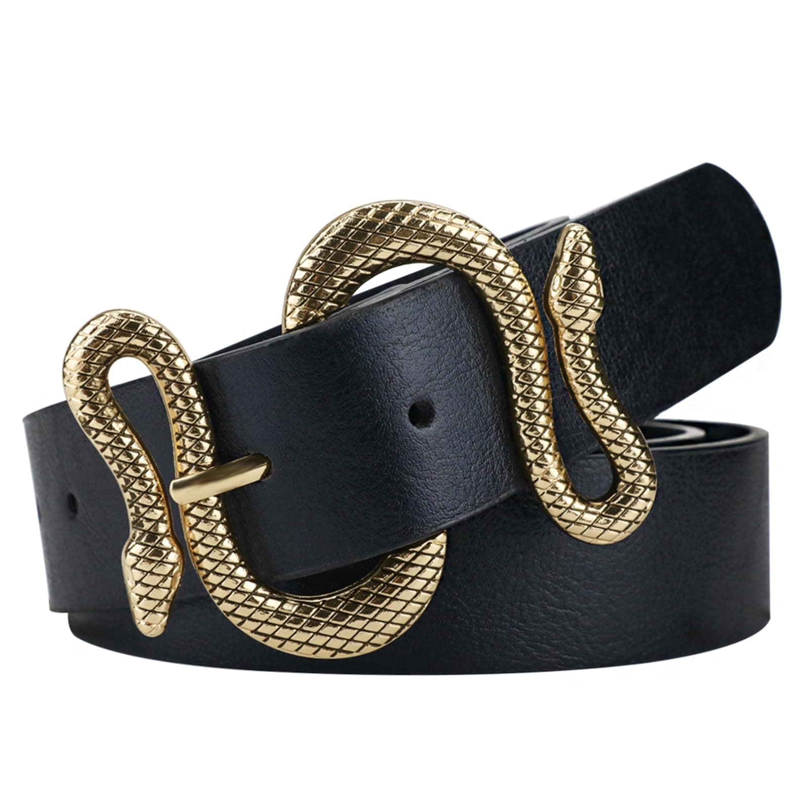 - Belts for Women,Women Fashion Leather Belt for Dress with Snake Buckle