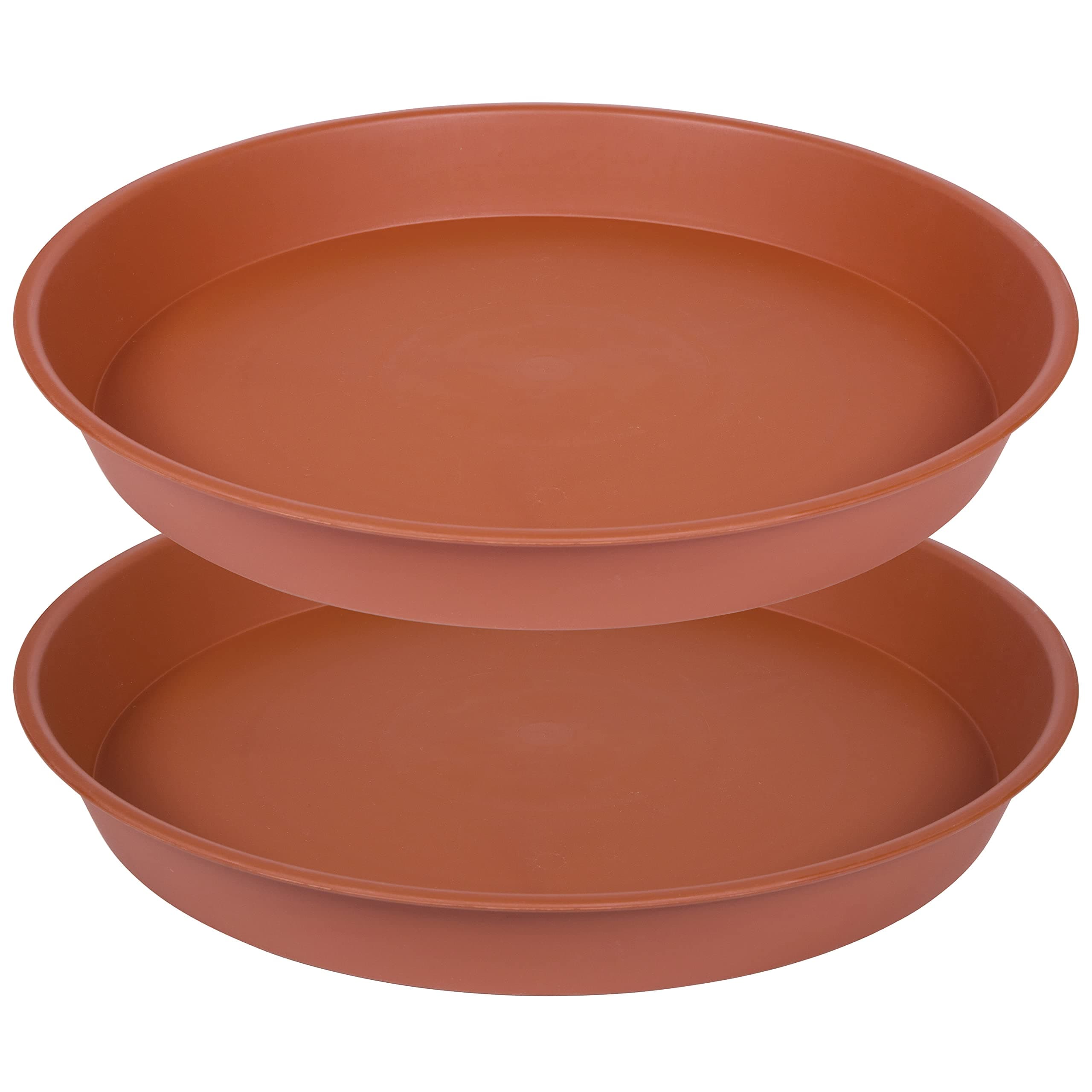 2 Pack of Bird Bath Bowl 14 inch, 1.6" Depth, 12 14 16 18 19 inch Heavy Duty BirdBath Bowls only, Plastic Round Large Plant Saucer Dish for Garden (14", Terracotta)