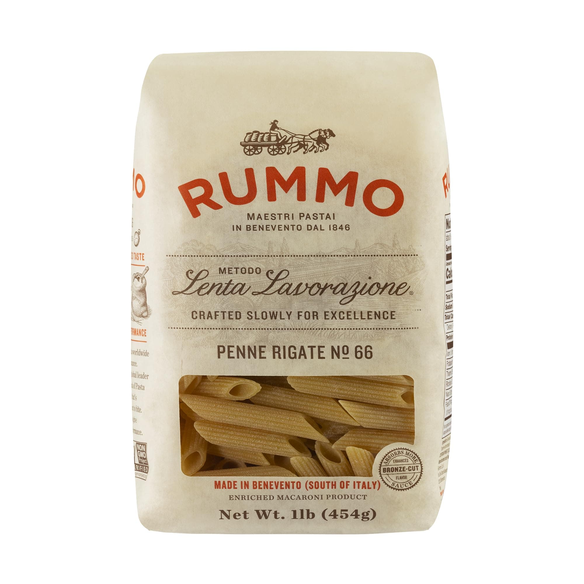 Penne Rigate Pasta N.66 - Penne Pasta Noodles, Dry Pasta, Durum Wheat Semolina Penne, Pasta from Italy - 16 Ounce (Pack of 5)