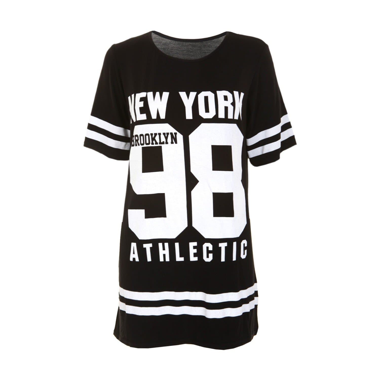 Women's New Baseball Pluss Size 98' T-Shirt Ladies New York 98 Brooklyn Print Shirt