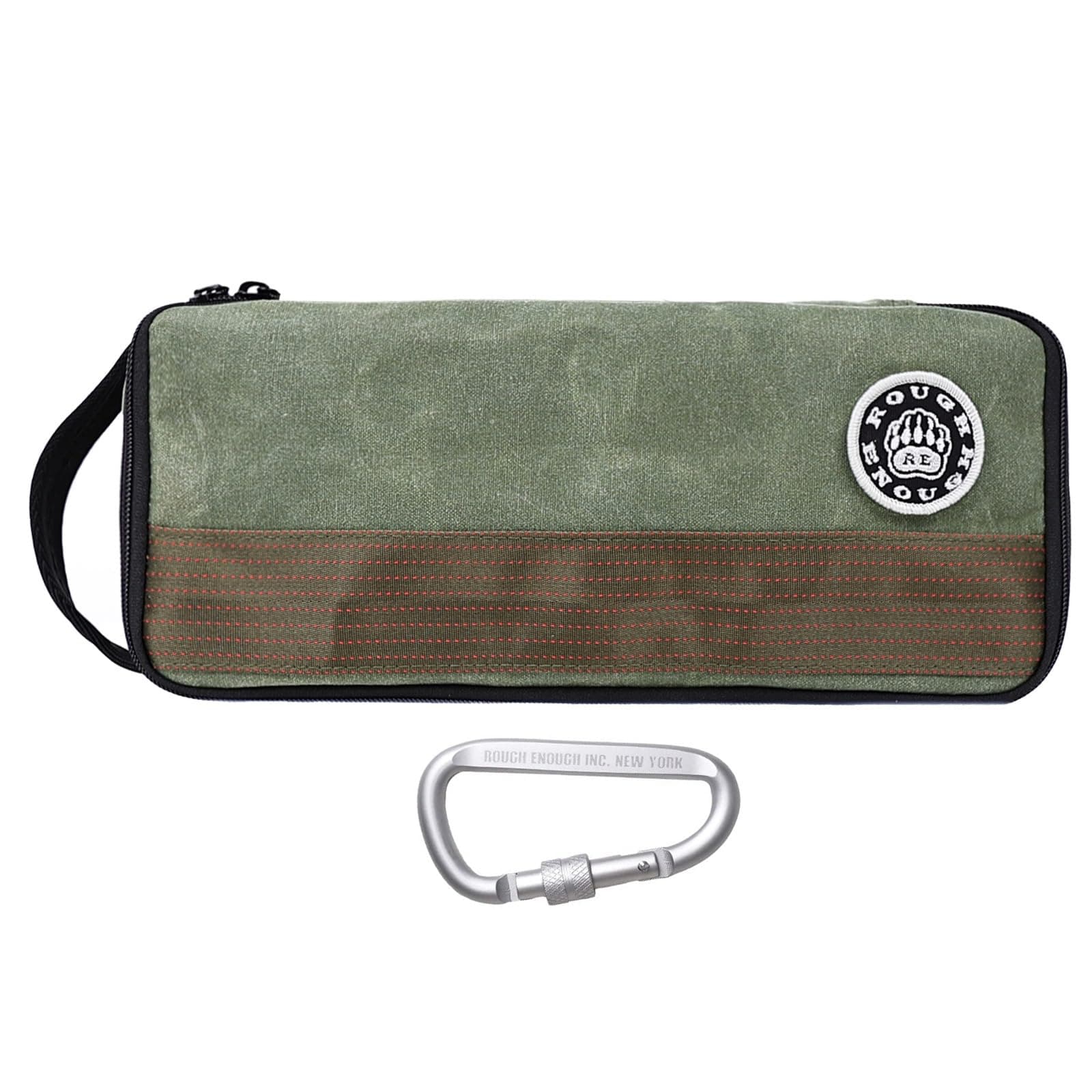 RE ROUGH ENOUGH Rough Enough Small Tool Bag Canvas Tool Pouch with Handle, 12 Inch, YKK Zipper, Heavy Duty Fabric, Water Resistant, Padded Lining, Tactical Camping Gear