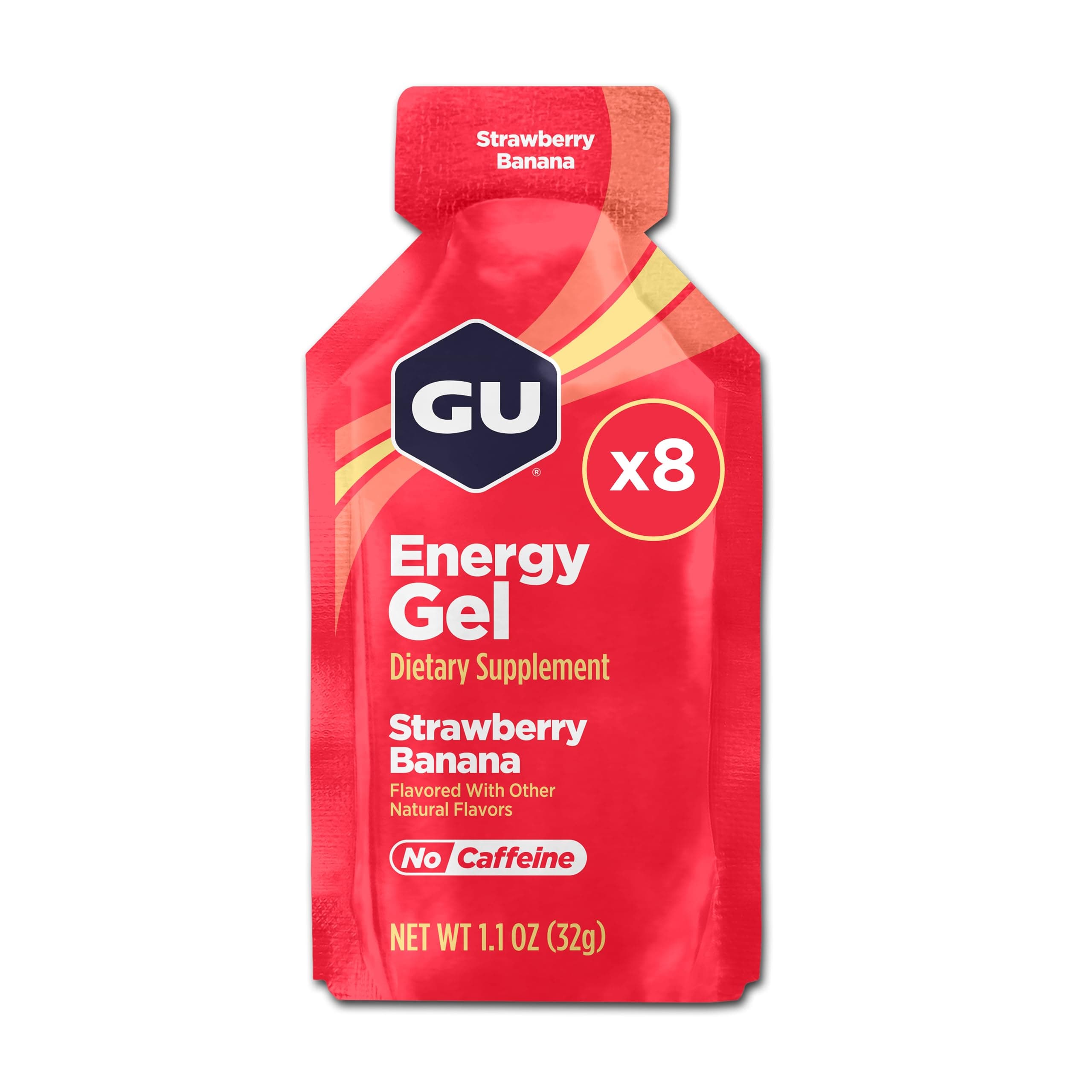 GU Energy Original Sports Nutrition Energy Gel (Strawberry Banana, 8-Count)