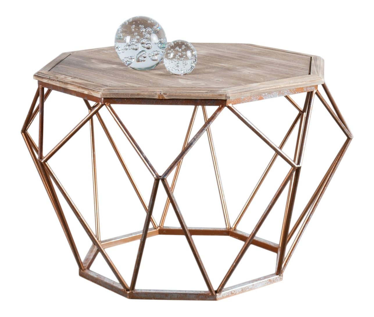 B50870 Mystique Coffee Table w/Handcrafted Legs, 19 Inch Tall, Gold