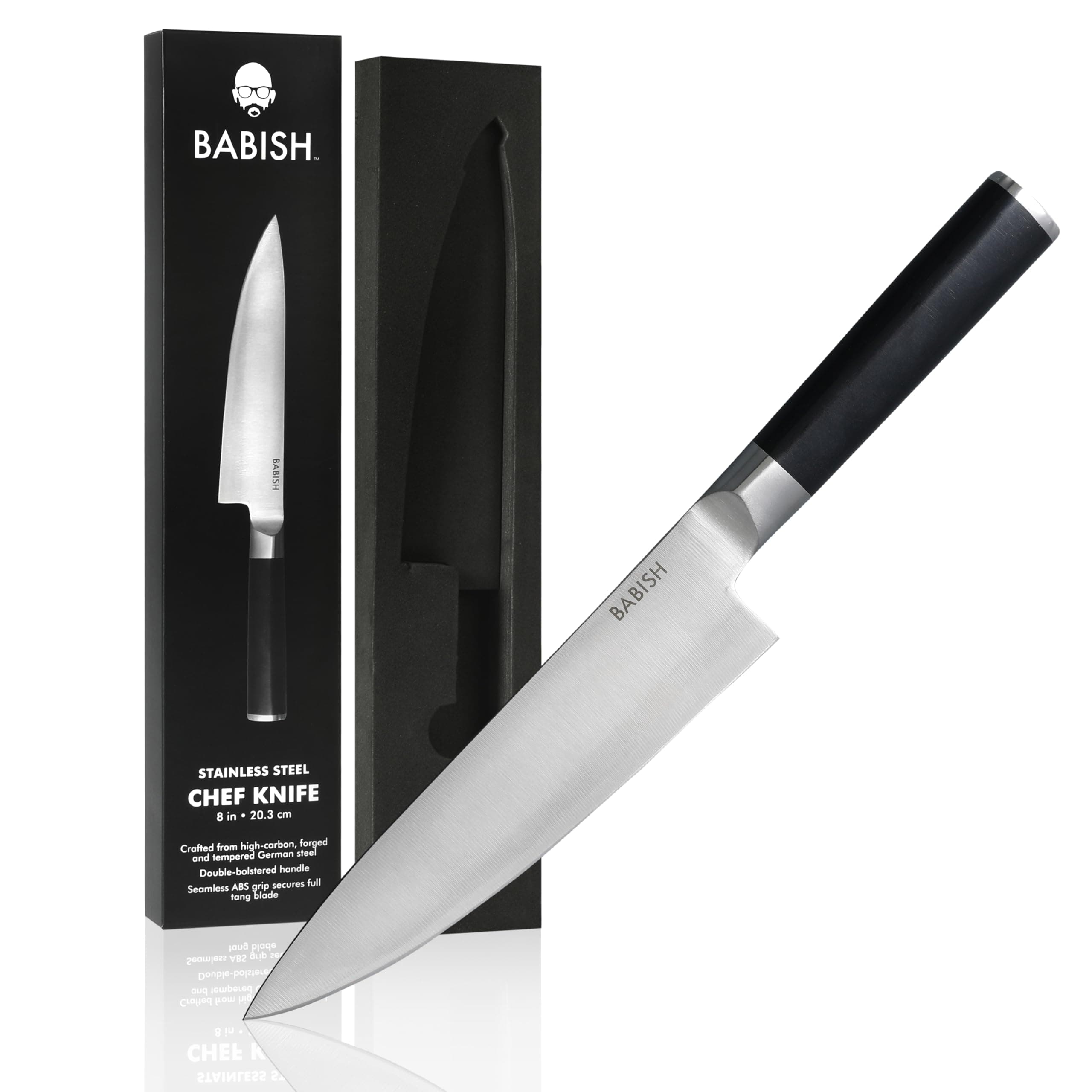 8-Inch Chef Knife – High-Carbon German 1.4116 Steel Kitchen Knife – Professional Cutlery for Precise Slicing and Chopping