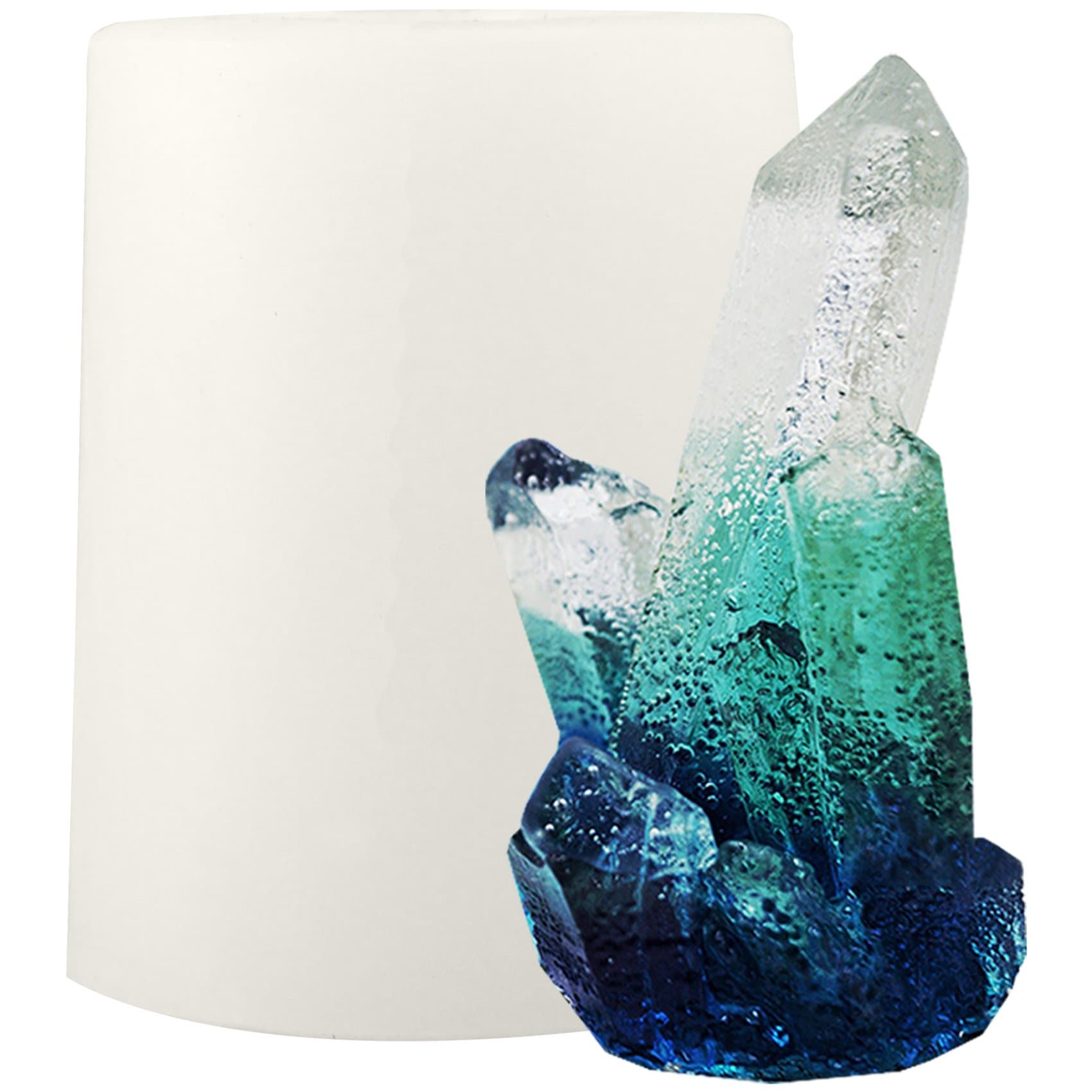 musykraftiesGrowing Crystal Quartz Rock Cluster Geode Druzy Gem Silicone Mould Trays for Resin Epoxy, Soap, Candle, Isomalt #1885 3.5-inch Height