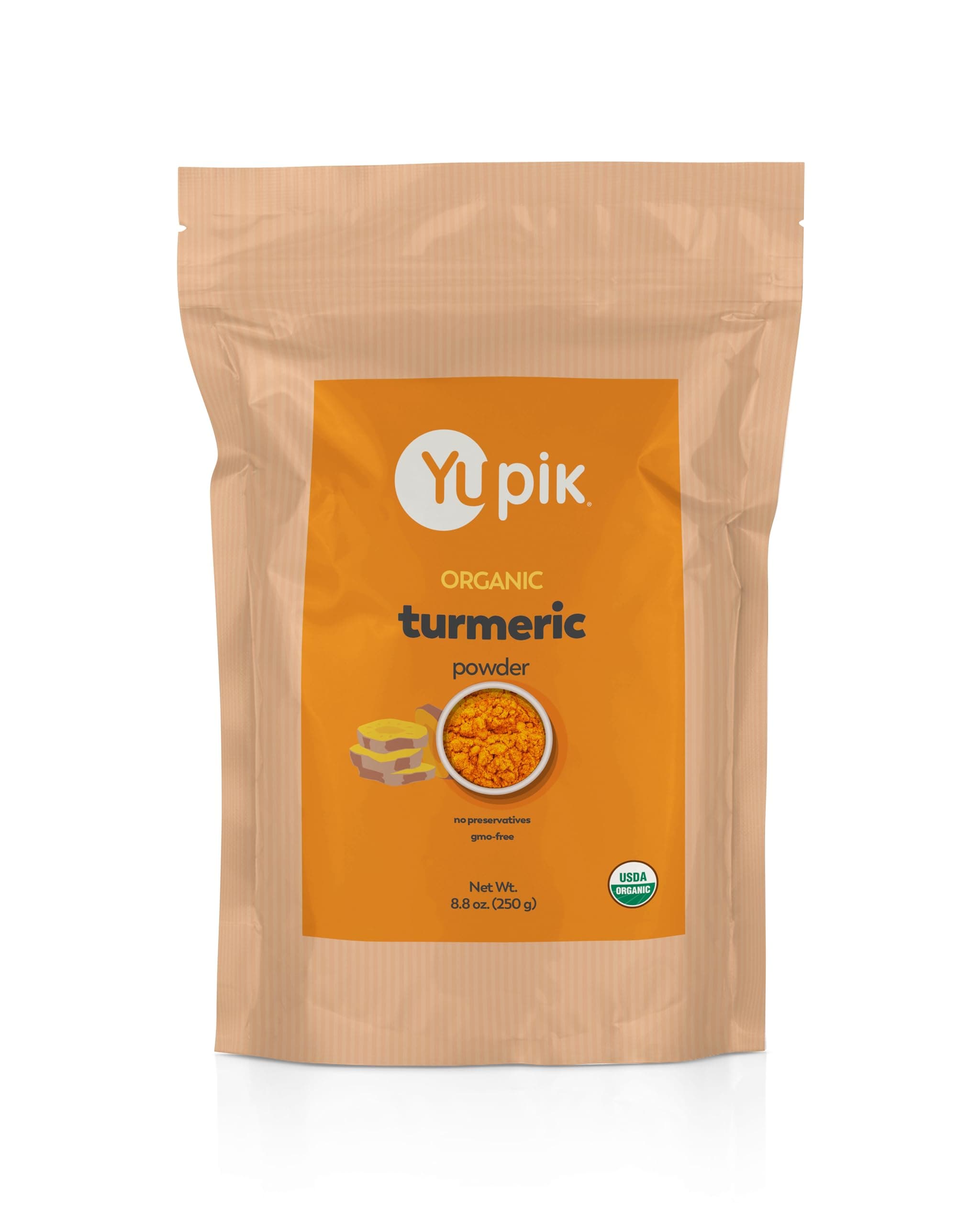 Yupik Organic Turmeric Powder, Curcuma Powder, 8.8 OZ, USDA Certified, Superfood Spice, Non-GMO, Vegan, Gluten-Free, Kosher, Rich in Curcumin, High in Magnesium & Iron, Good for Smoothies & Baking