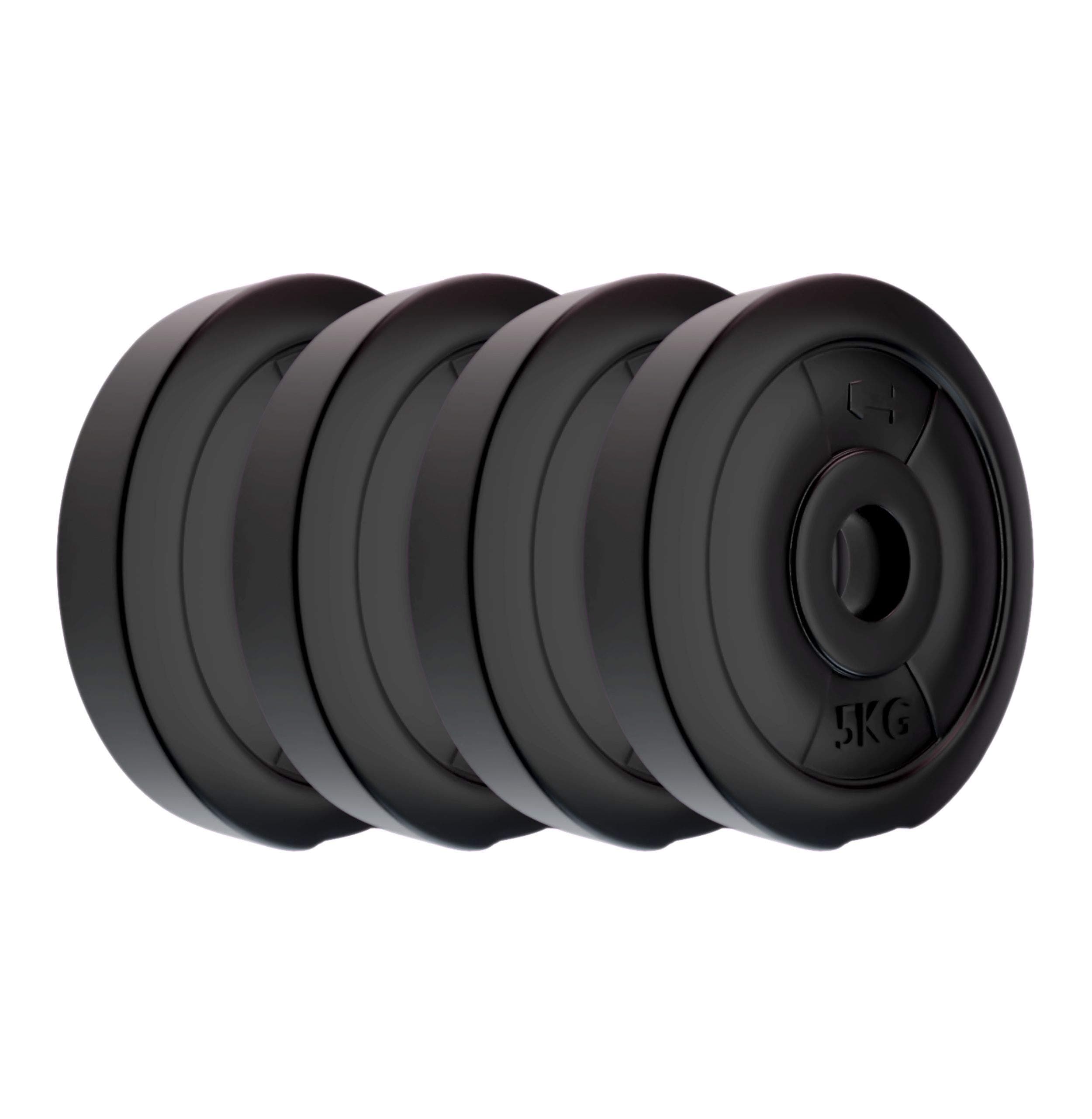 KoreK-PVC-RW(5Kgx4) Free Weights Combo, 20 Kg, Black