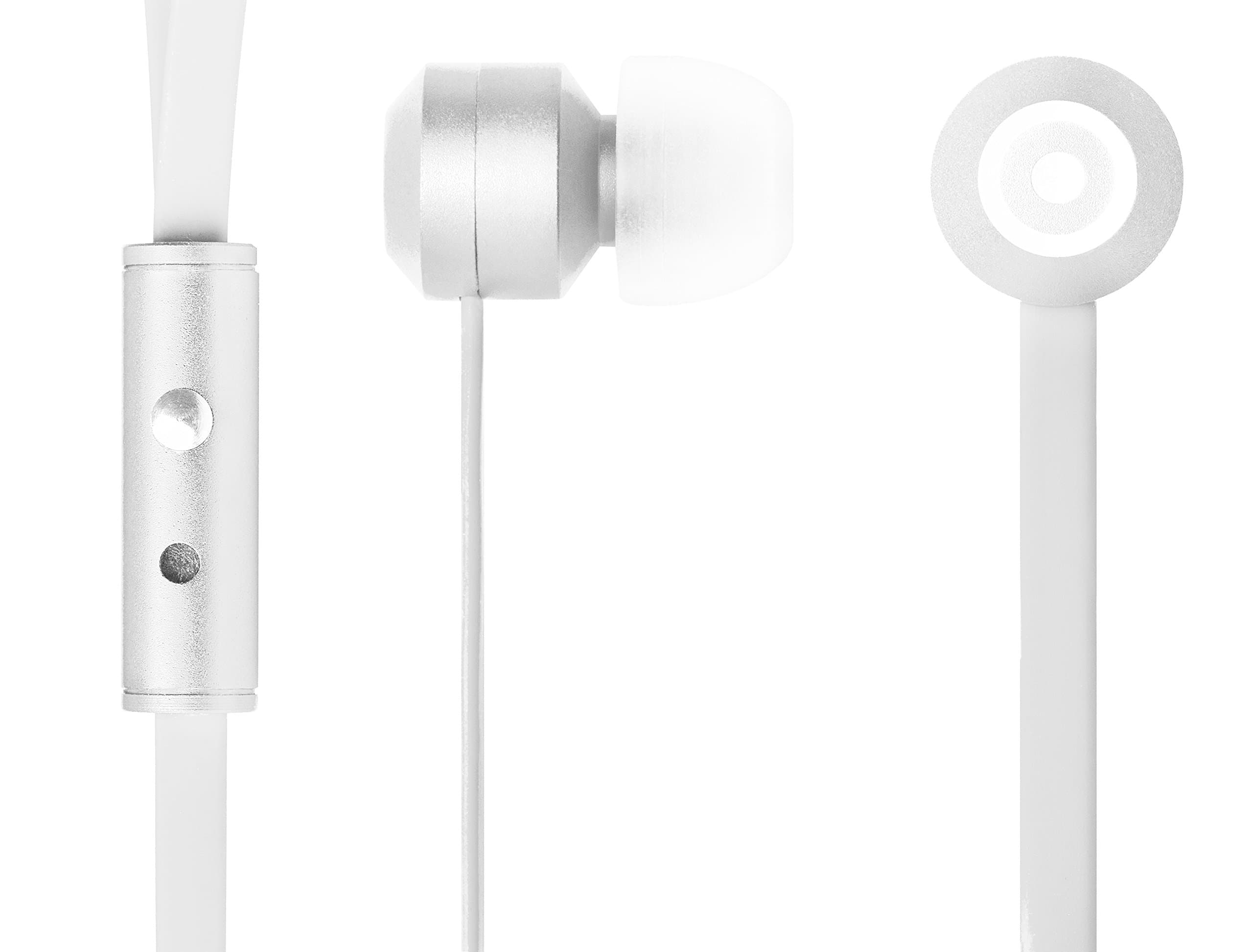 Tenqa Bullseyes Earbuds with Mic and Remote for Samsung Galaxy S5, Galaxy Note, iPhone 5s iPhone 6, iPhone 6 Plus, HTC One, M8, LG G3, & Other Android Phones - WHITE