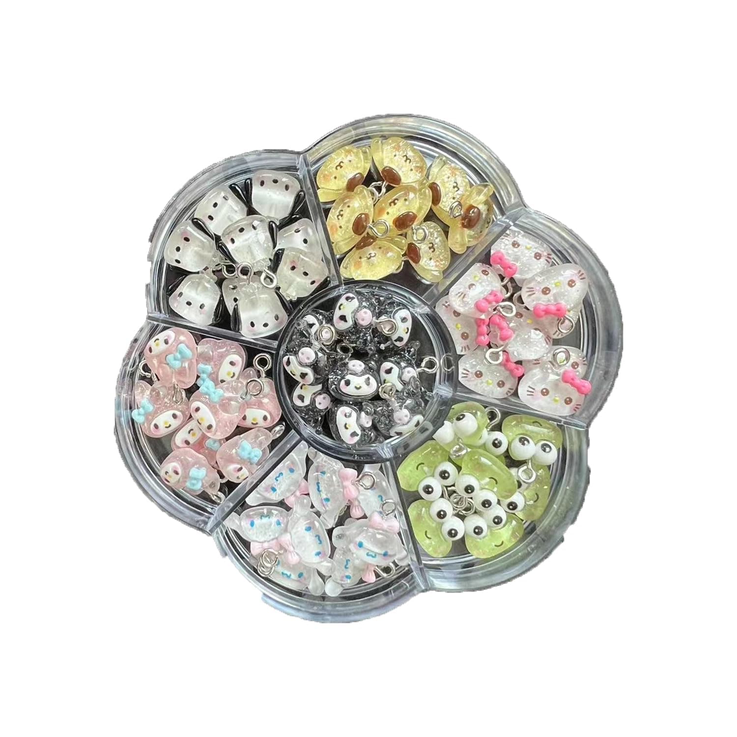 AJP 35PCS Mini Pendant Colorful Cartoon Resin Charms for Jewelry Making DIY Ornament - Cute Kitty Shape for Craft Bracelet Necklace Earrings