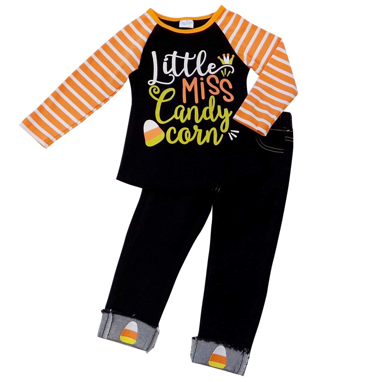 So Sydney Girls Fall, Halloween, Thanksgiving 2 Piece Denim Set Pants Long Sleeve Outfit
