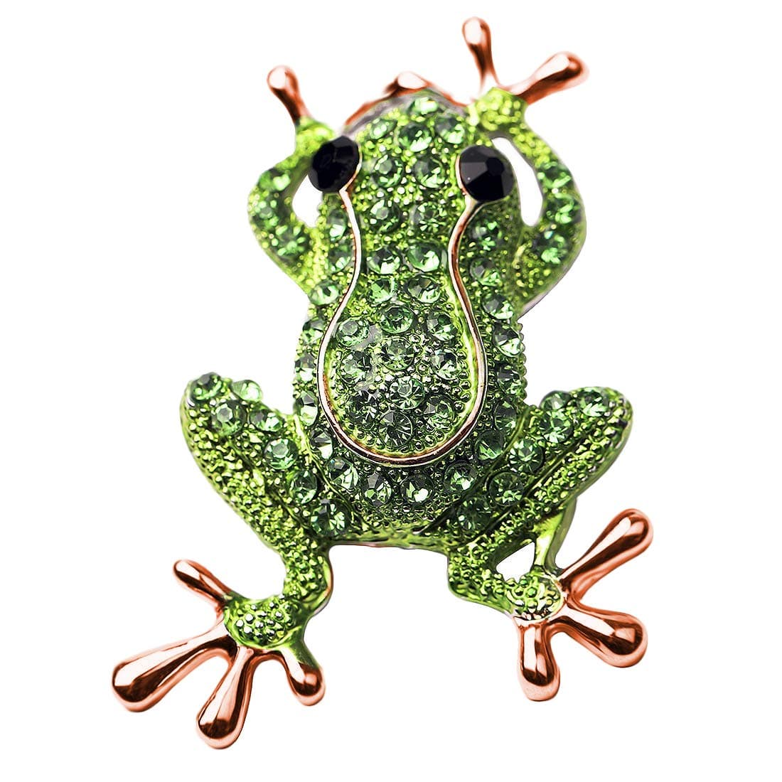 HOLLPFrog Rhinestone Brooch Pins for Women Girls Natural Insect Animal lovely Pins Frog Lover Gift