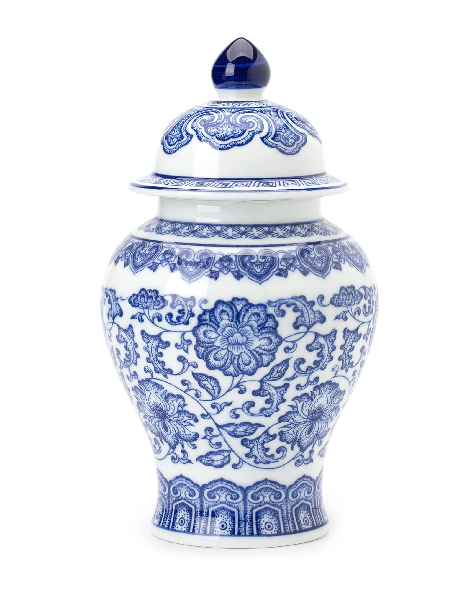 Blue and White Ginger Jars for Home Décor,Small Chinoiserie Porcelain, Good Ideal for Room, Office Decoration,9.8" H