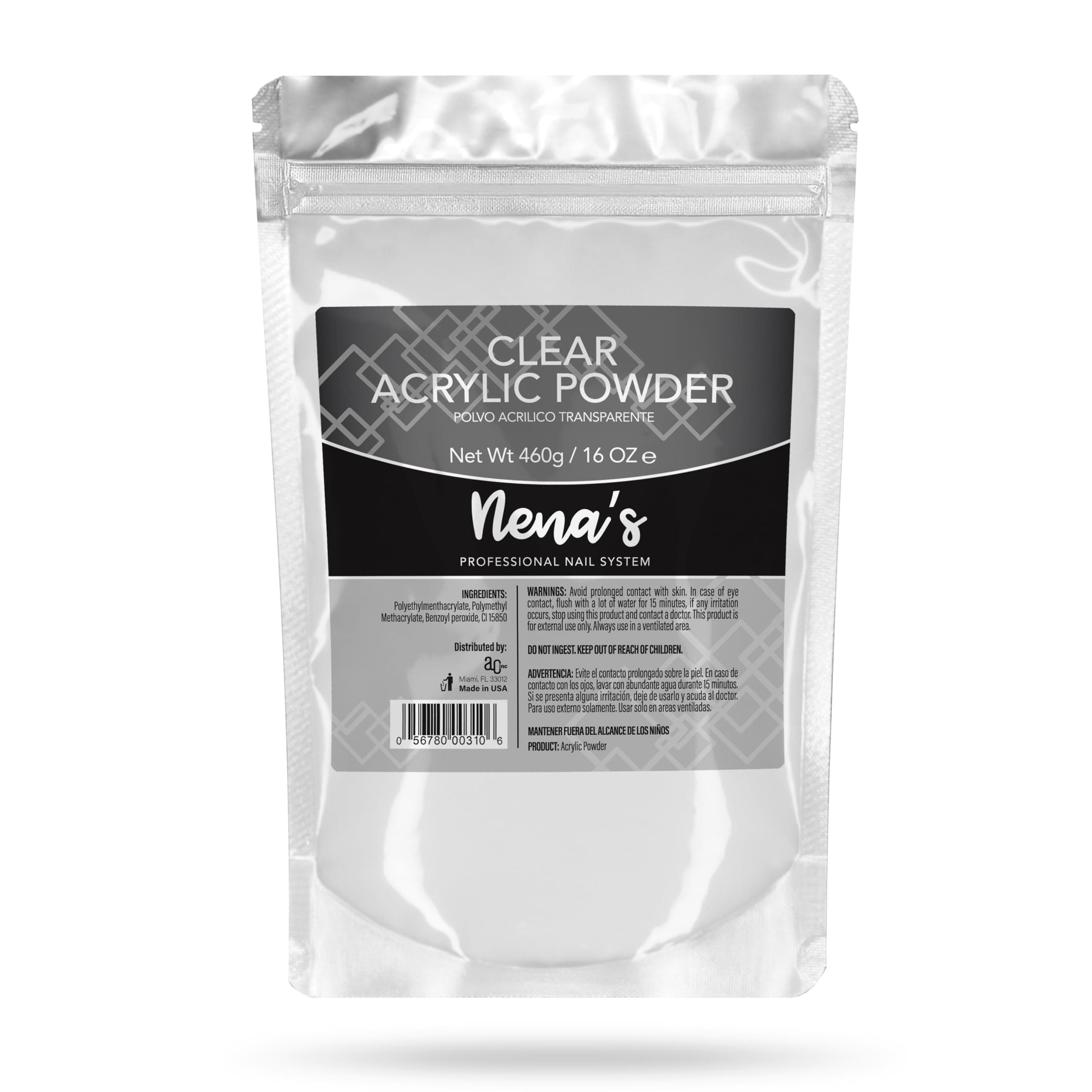 Nena's Superior Sculpting Powder Professional Acrylic Nail System Clear Blush Pink Medium Pink 16 oz 460 g (Clear)