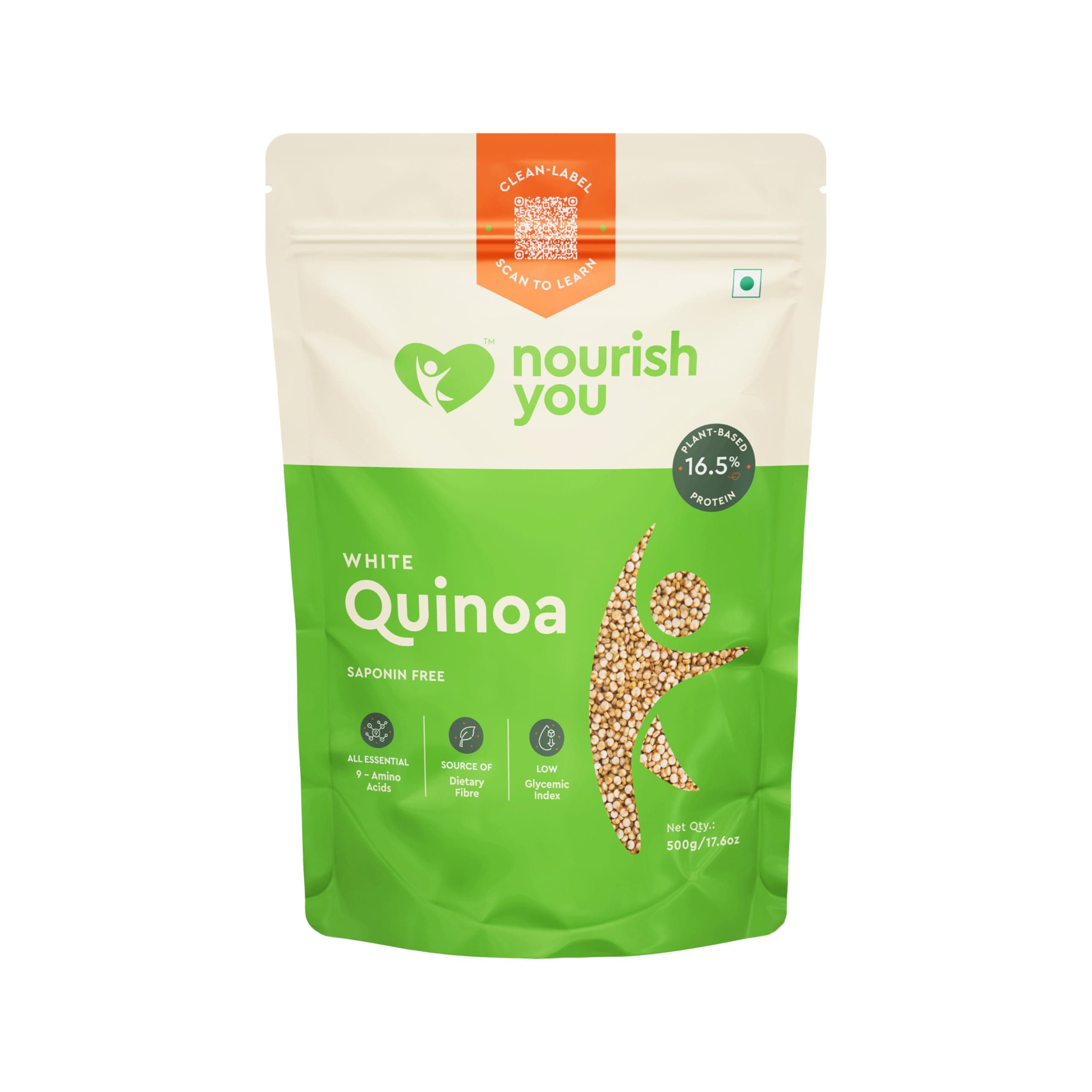 White Quinoa Seeds 500g | Raw Healthy Super Food | GlutenFree | Saponin Free | High Protein & Fiber | Diet Food | 100% Wholegrain Cereal