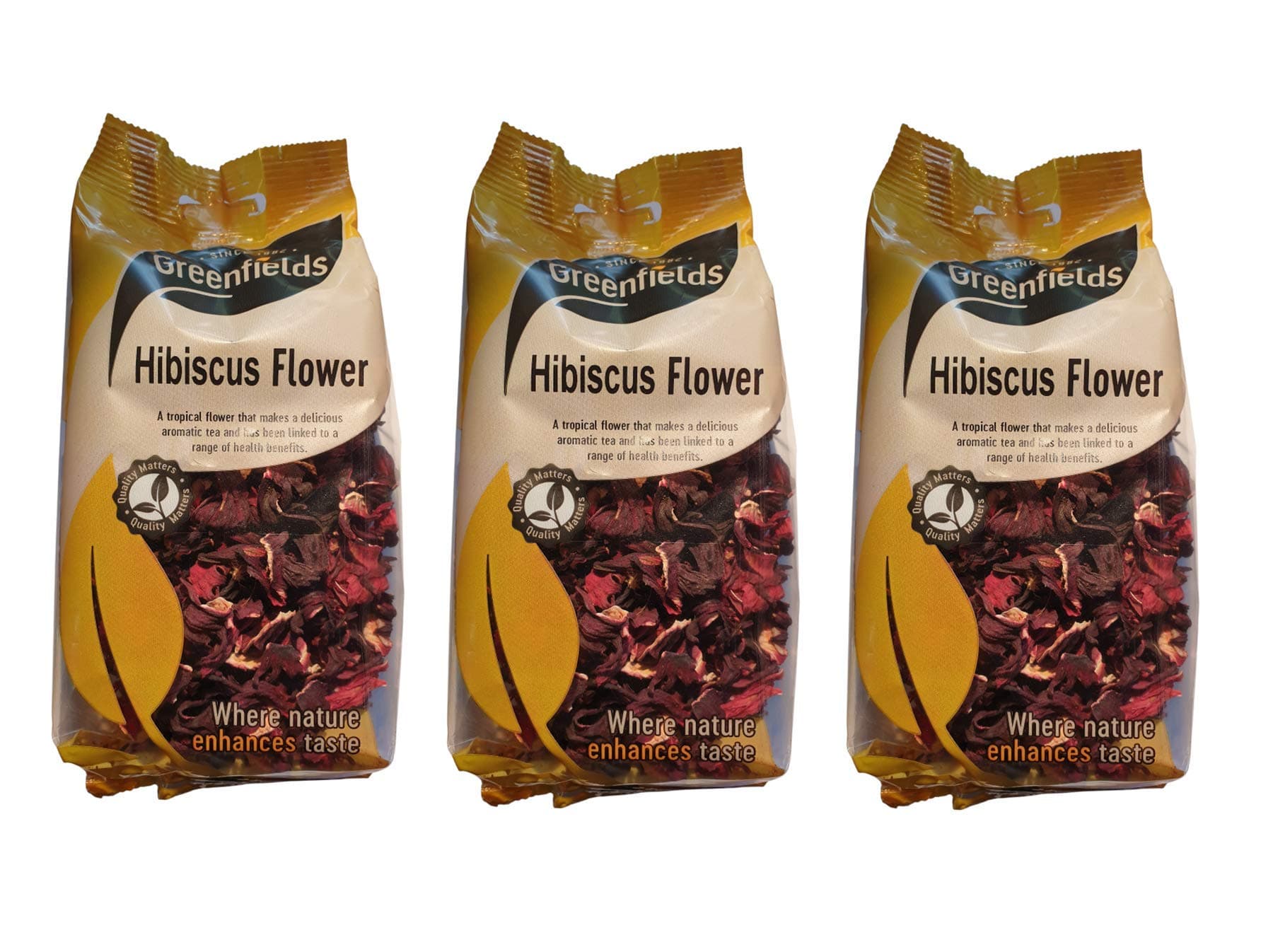 Hibiscus Flower Herbal Tea / Sorrel Tea - 3 x 65g Bags - Greenfields