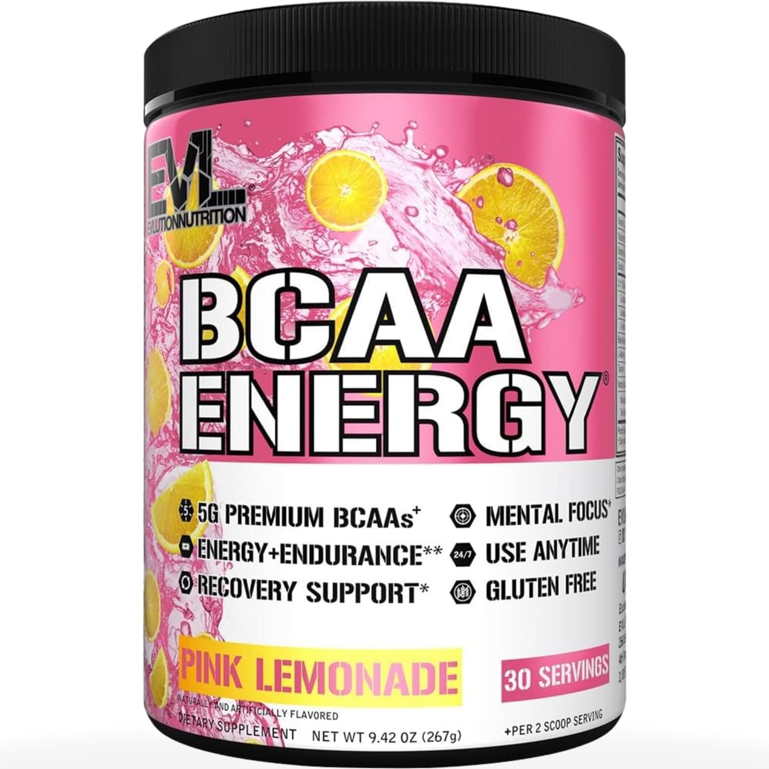 Nutrition BCAA Energy - High Performance, Energizing Amino Acid Supplement for Muscle Building, Recovery, and Endurance (Pink Lemonade, 30 Servings)