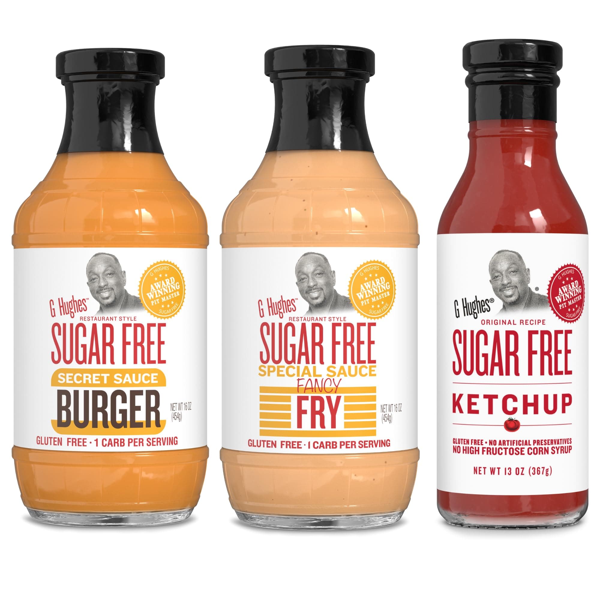 Sugar Free Burger Sauces Variety Pack - Special Sauce for Burgers & Fries, Gluten Free Sauces, No Sugar - Burger Secret Sauce, Fancy Fry Special Sauce, & Ketchup (3 Pack)