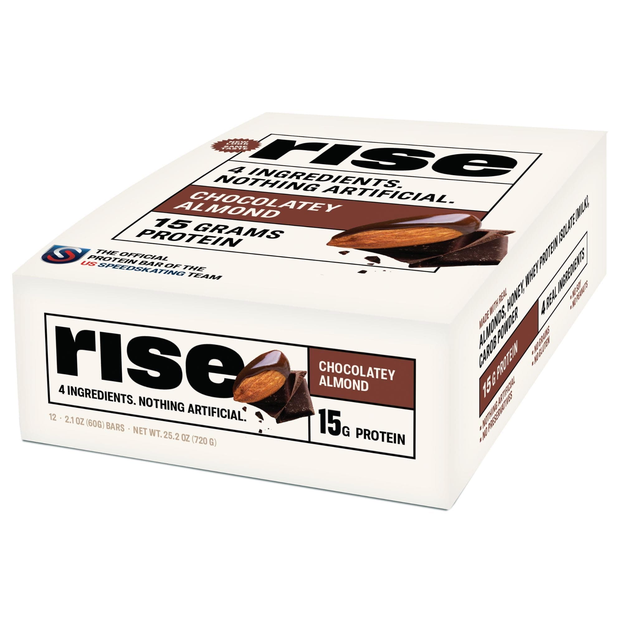 Rise Whey Protein Bars - Chocolatey Almond | Breakfast & Protein Snack (12 Pack)