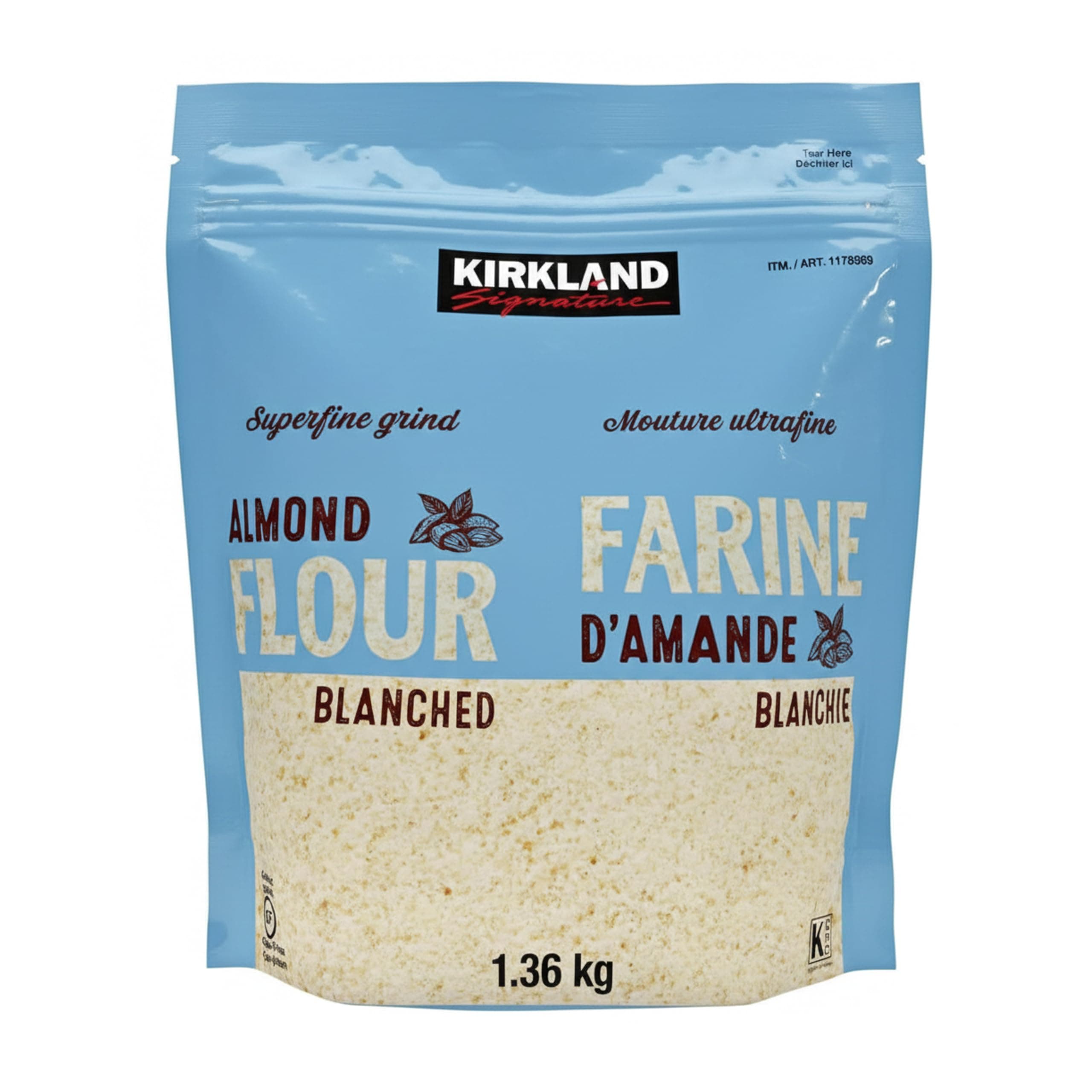 Kirkland Signature Blanched California Almond Flour – Superfine, 3 lbs (1.36 kg) | Gluten-Free, Low-Carb & Keto-Friendly Baking Essential