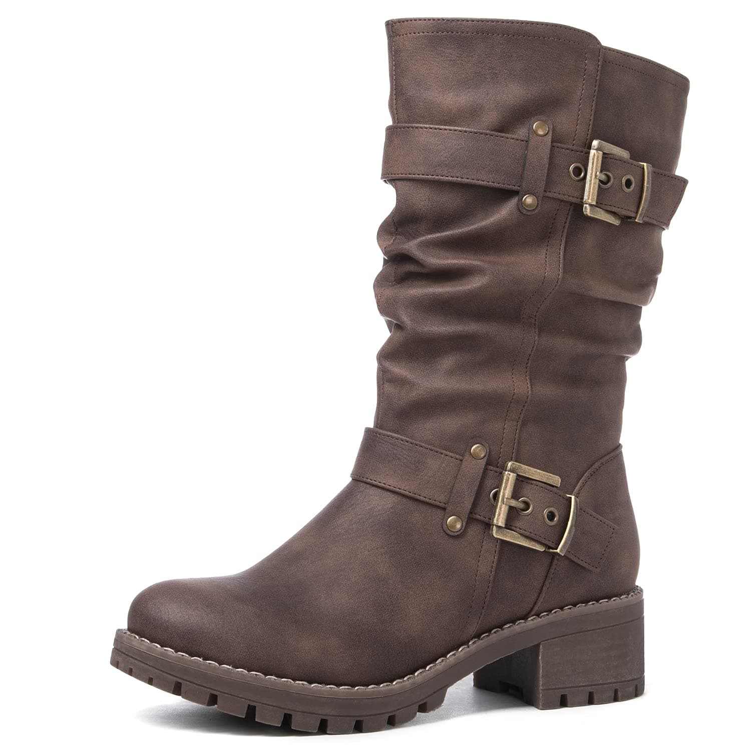 Women's Mid Calf Dress Boots Biker Motorcycle Riding Boots Women For Women