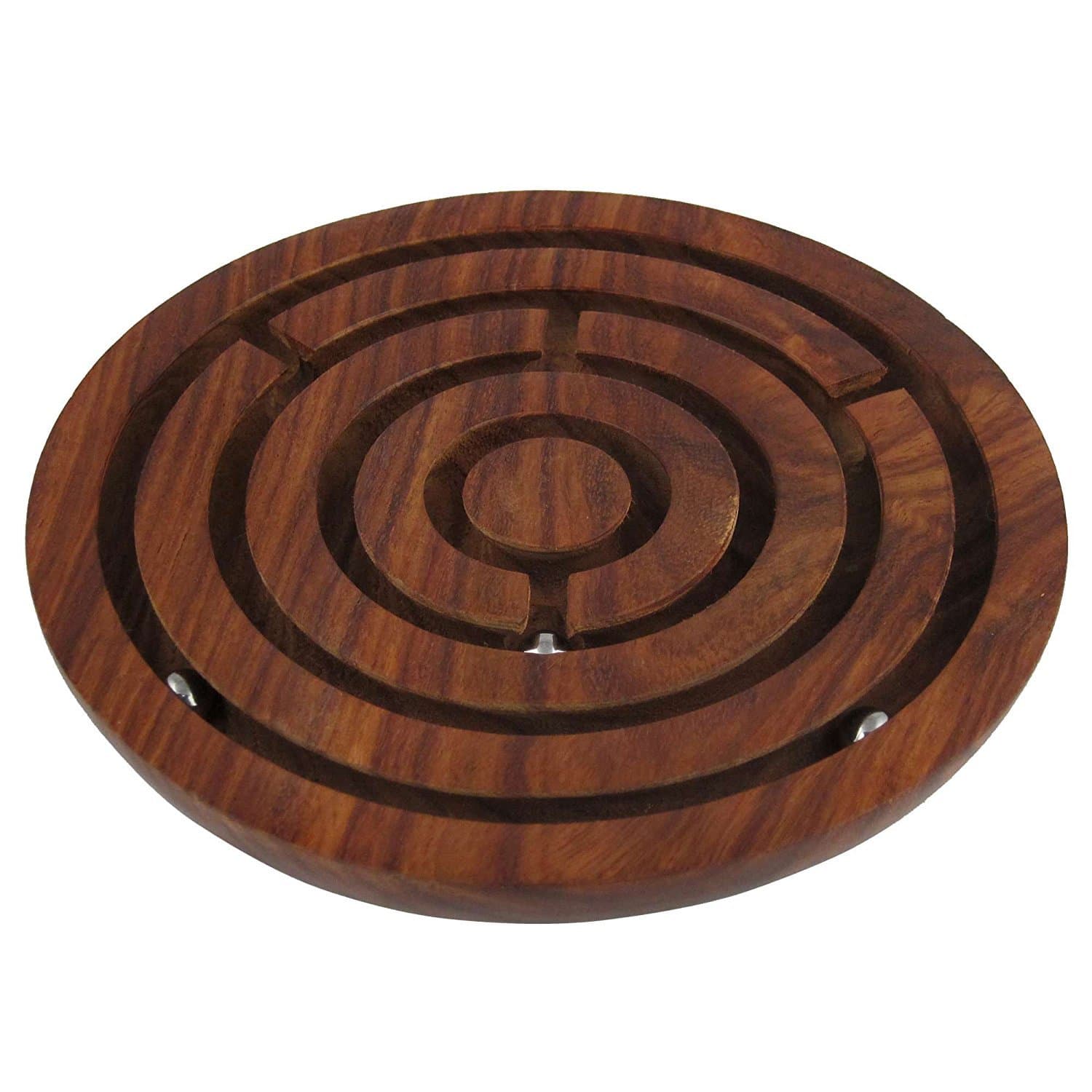MOJOPANDA Handcrafted Indian Wooden Labyrinth Ball Maze Puzzle Game & Decoration