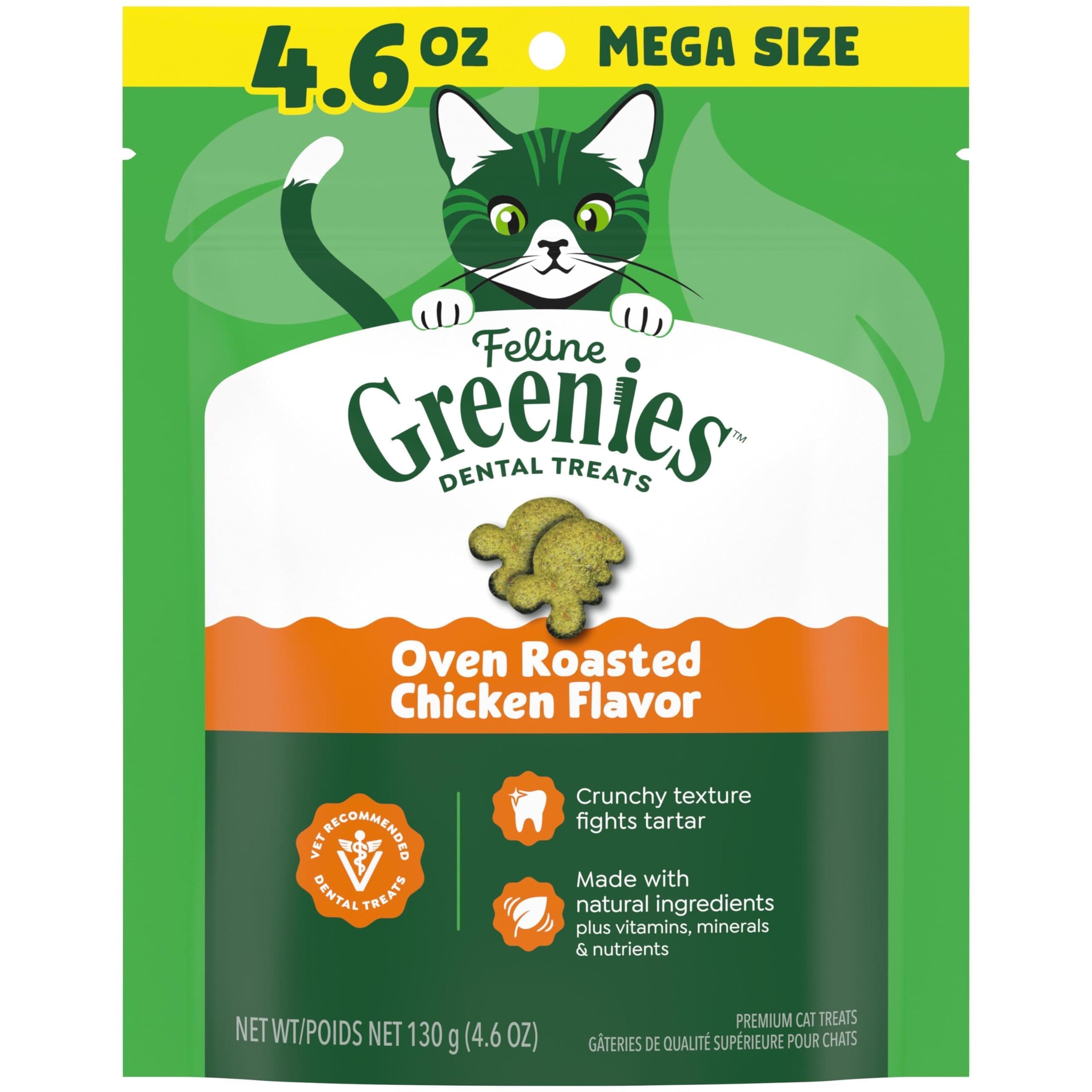 Greenies Feline Dental Cat Treats Oven Roasted Chicken Flavor 4.6-Ounce