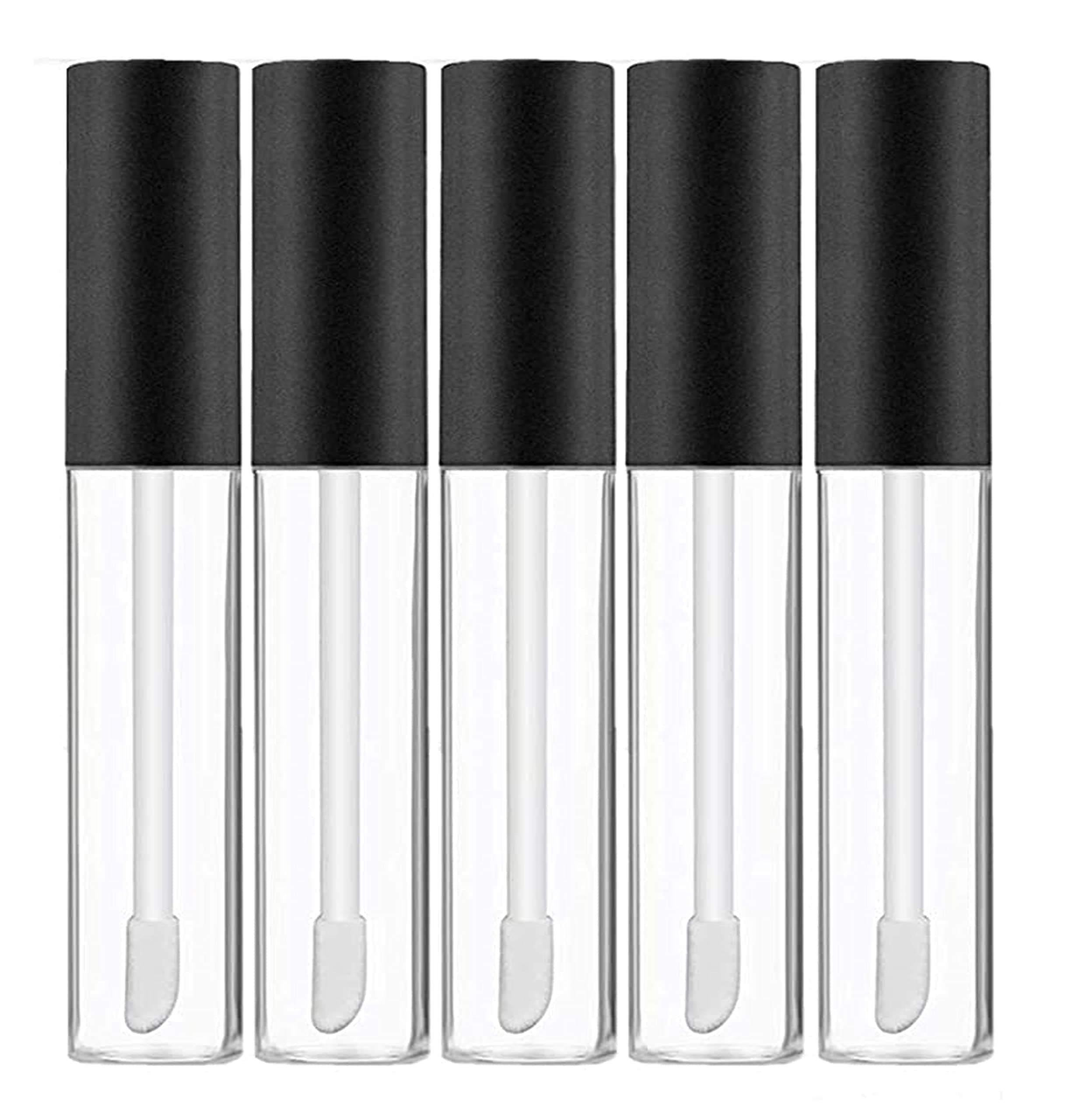 5ml Premium Qaulity Plastic Unbreakable Travel Empty Lip Gloss,Lip Care,Costemic, Oil Bottles Transparent Empty Clear Lip Containers Tubes,Refillable Bottle With Plug (Pack of 5)