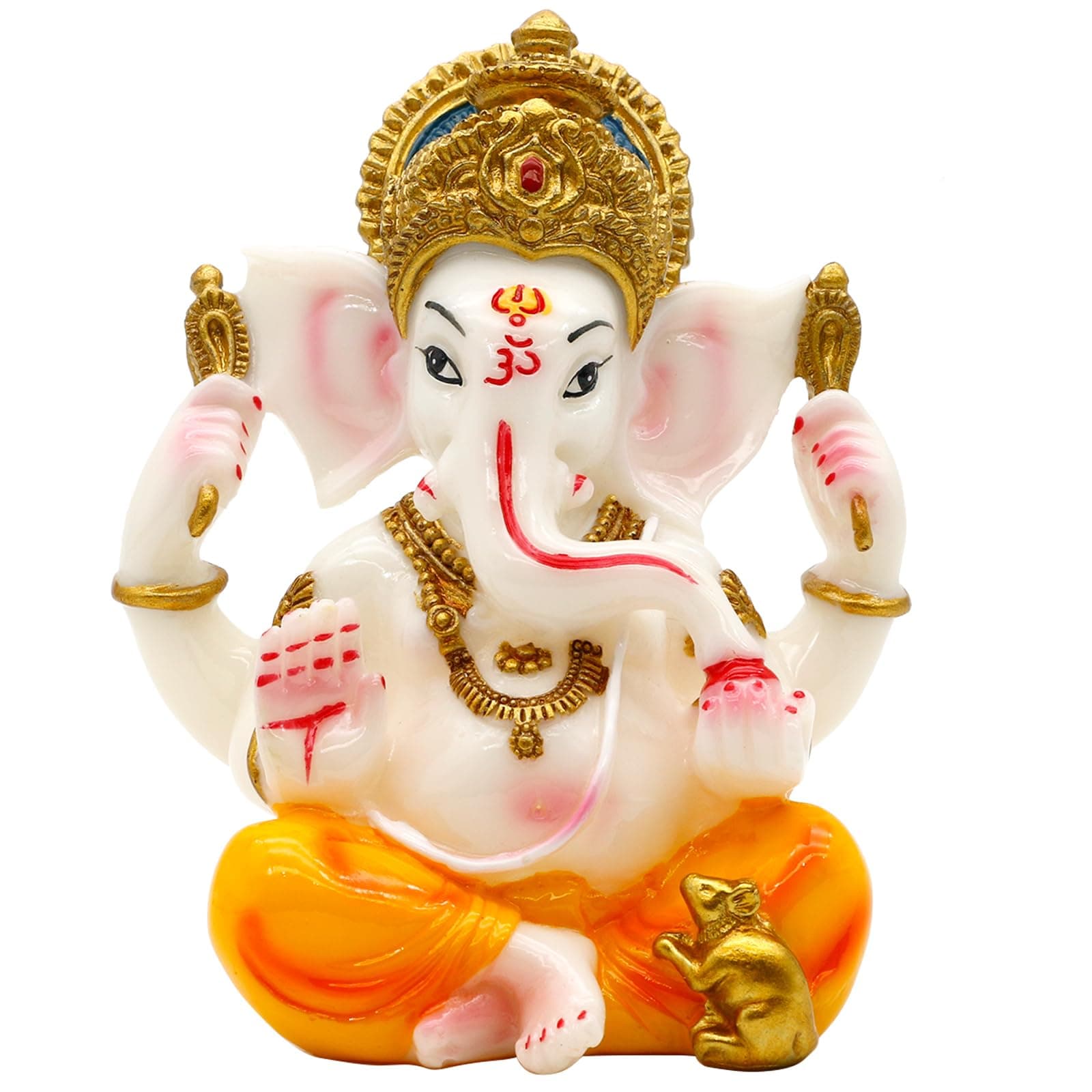 Hindu Lord Ganesha Idol - India God Ganesh Statue Diwali Gifts Indian Puja Items Home Temple Mandir Pooja Decor Car Decor Indian Wedding Diwali Birthday Gifts Yoga Room Altar Ornament