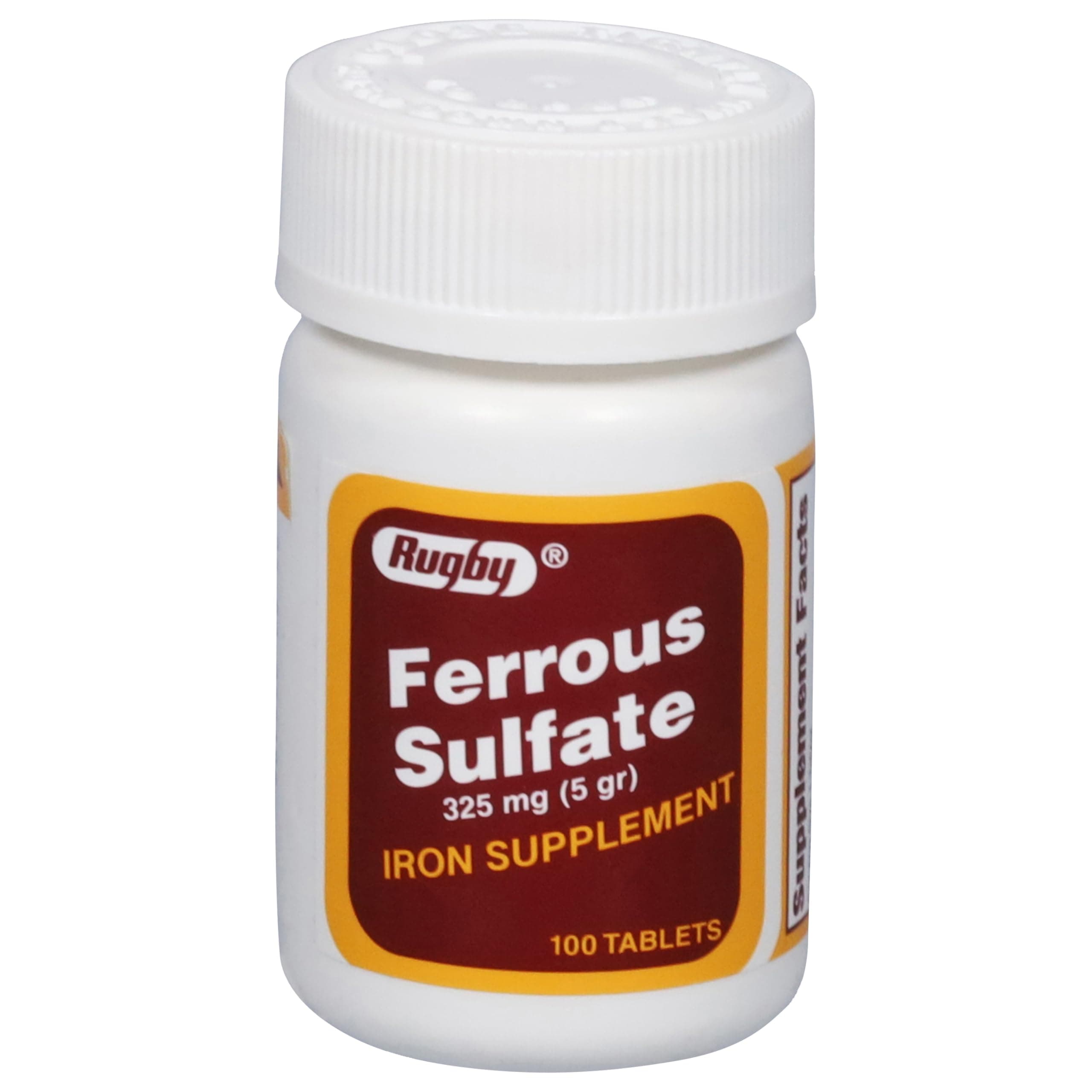 RUGBY LABORATORIES - Ferrous Sulfate 325 mg. - 100 Tablets