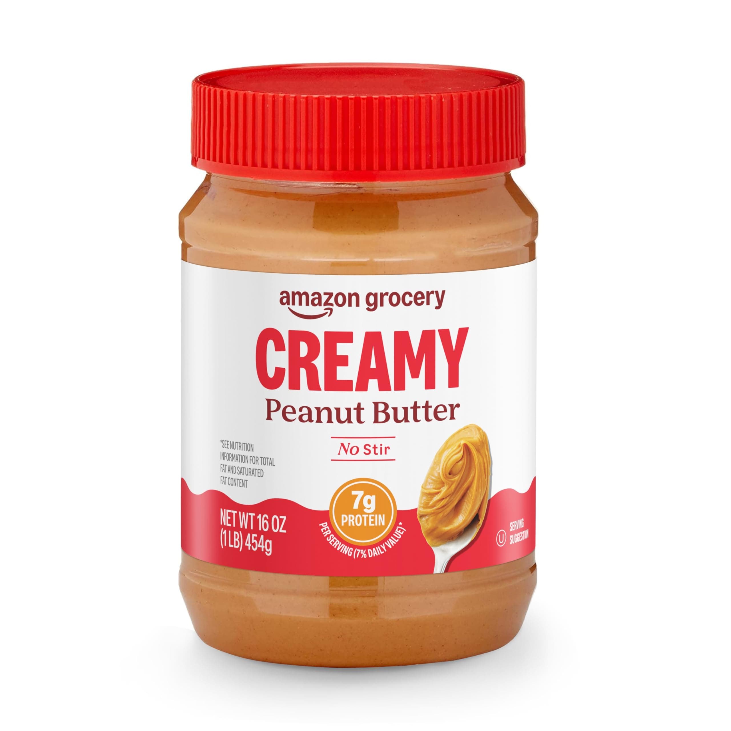 Amazon Grocery, Creamy Peanut Butter, No Stir, 16 Oz