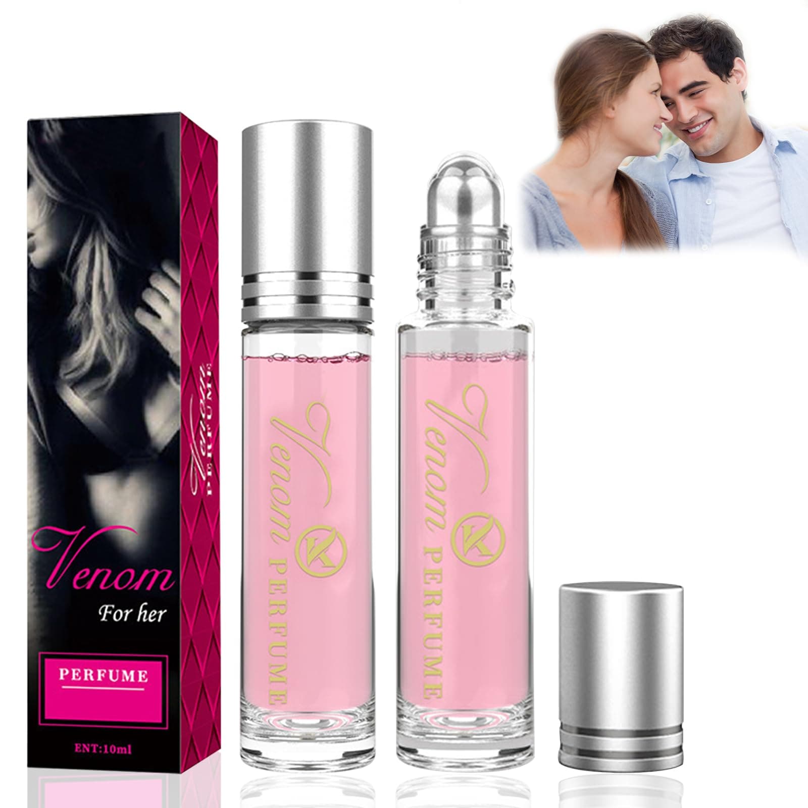 2PCS Pheromone Perfume Roll On Pheromone Perfume For Women to Attract Men Infused Essential Oil Cologne Perfume