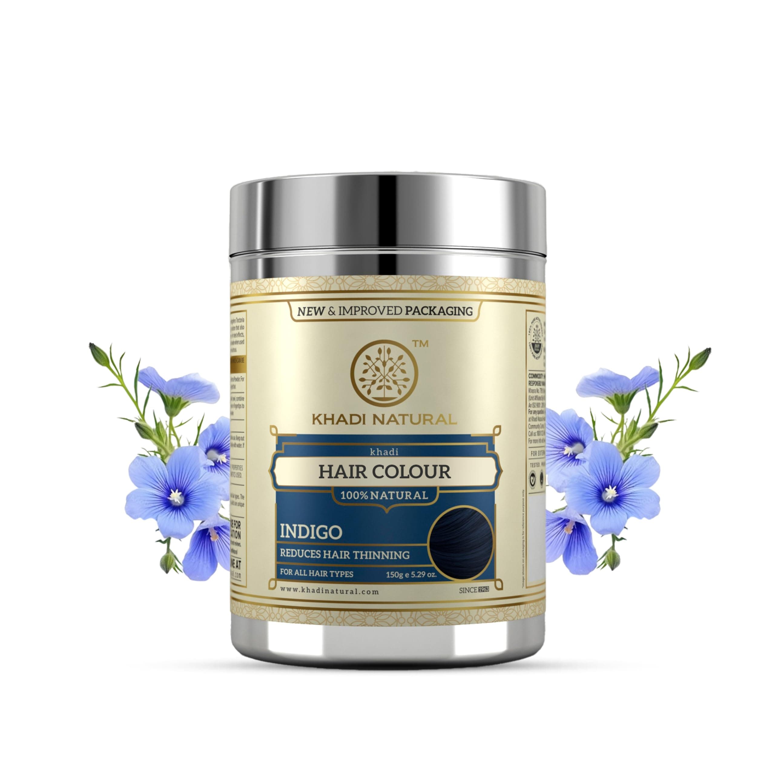 Herbal Indigo Hair Color Powder for Grey Coverage | Natural Hair Dye for Men & Women | Helps Strengthen Hair & Add Natural Shine | Deep Indigo Shade | No Ammonia & No PPD | Herbal Formula | Suitable for All Hair Types | 150g