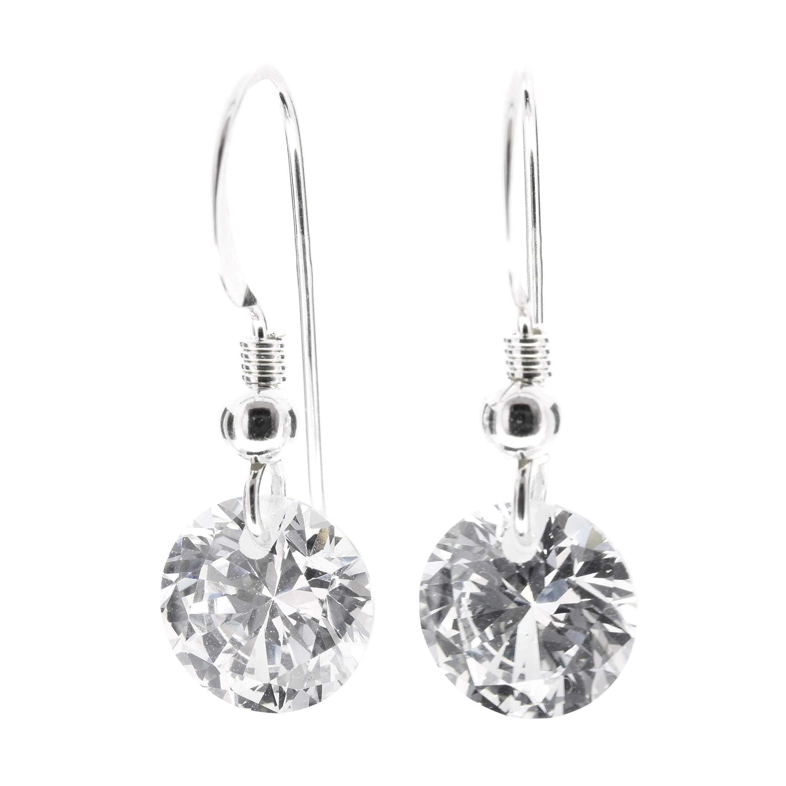 pewterhooter London Sterling silver earrings made with the Finest Crystal in the World and designed to dazzle and catch the light with every movement. (Diamond White)