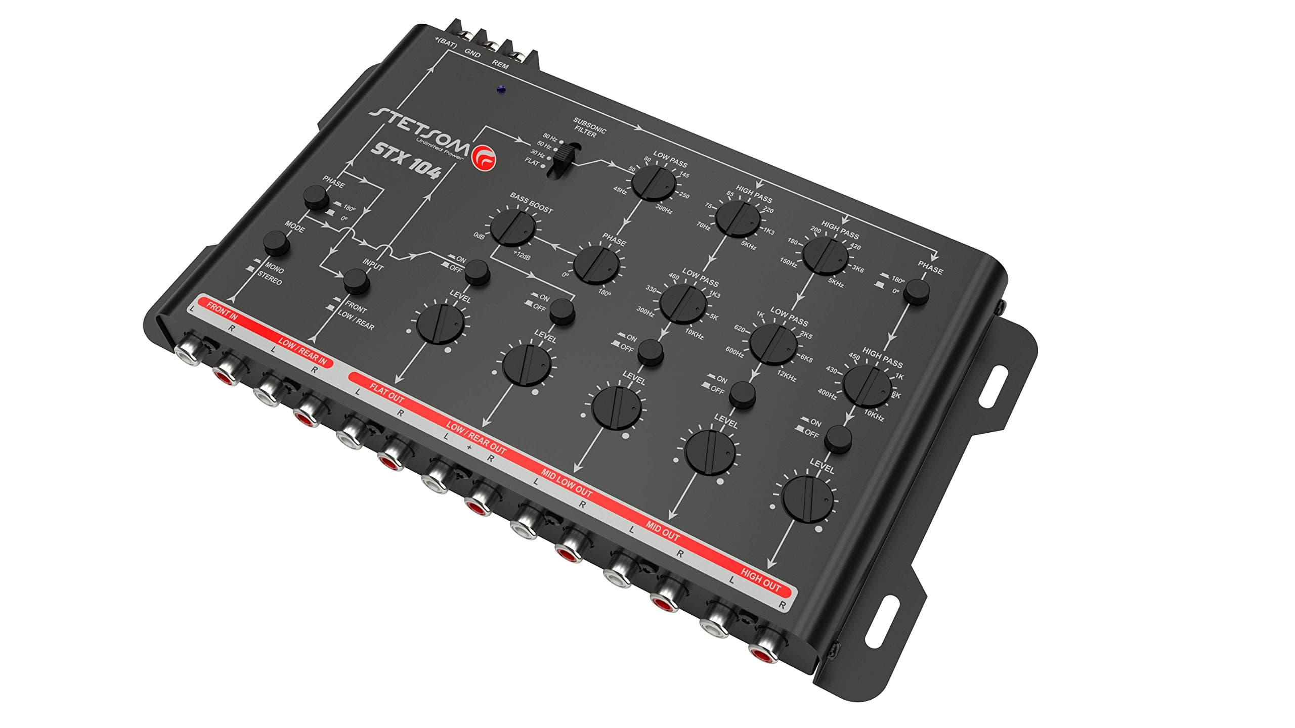 Stetsom STX 104 Crossover 5 Way Channels - Digital Electronic Car Audio 9V RMS Output Signal Processor