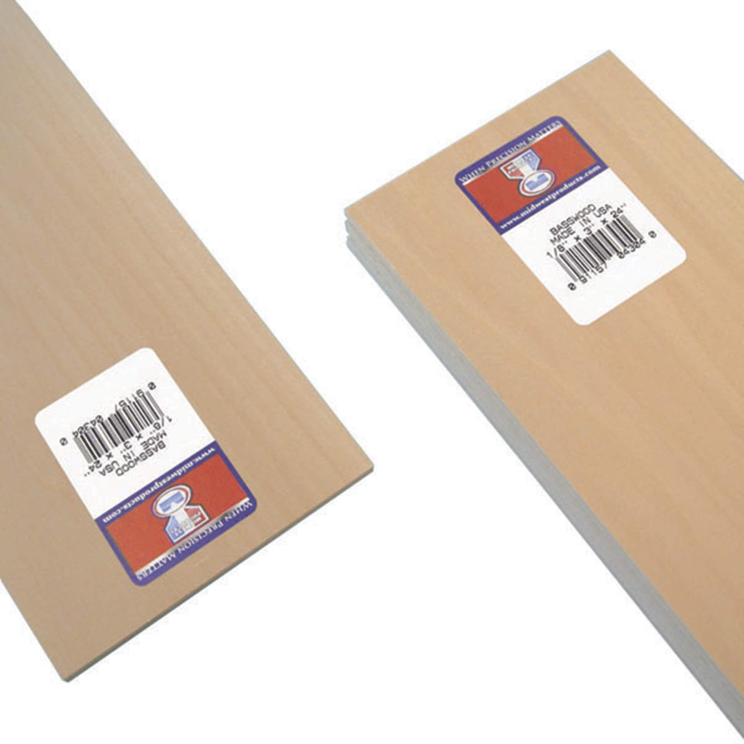 MIDWEST PRODUCTS. 4404 1/8" x 4" x 24" Basswood (Single Product)