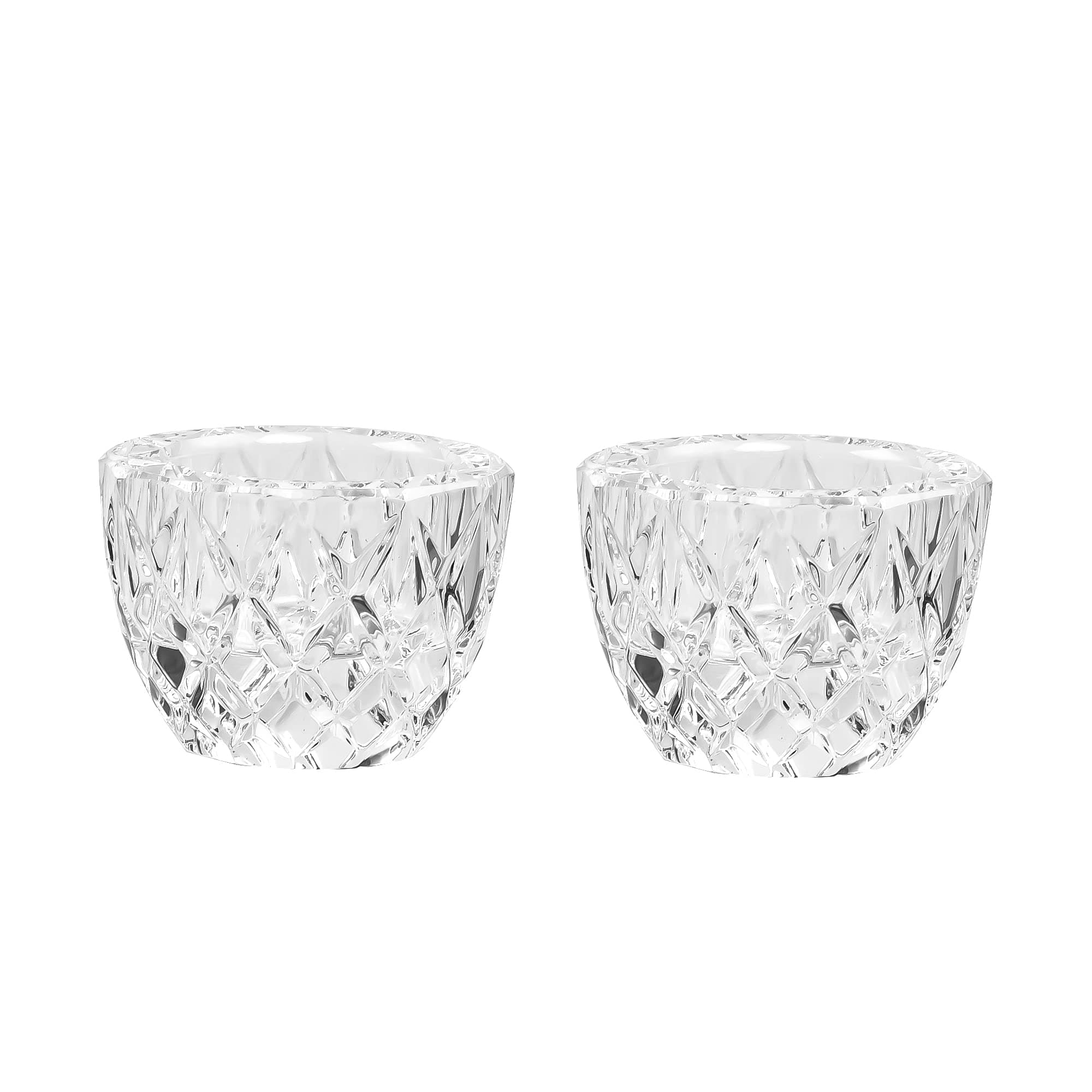 Crystal Tealight Candle Holder, Faceted Crystal Tealight Holders Pair, Home Decor Gift Set, Wedding & Christmas Table Centrepiece, Pack of 2