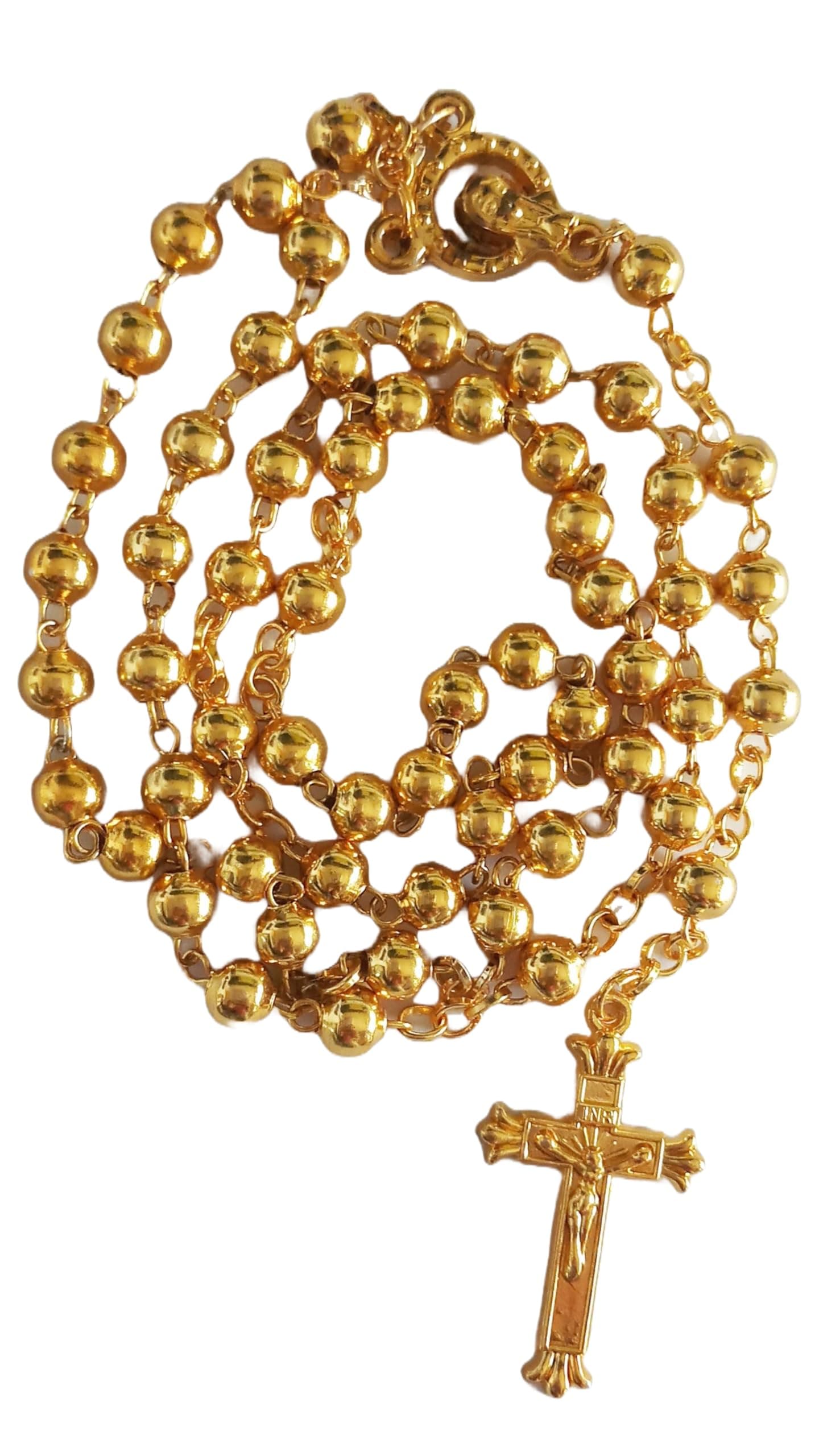 Golden Rosary for Praying | Catholic Prayer Rosary for Men & Women - 6mm beads (Golden))…